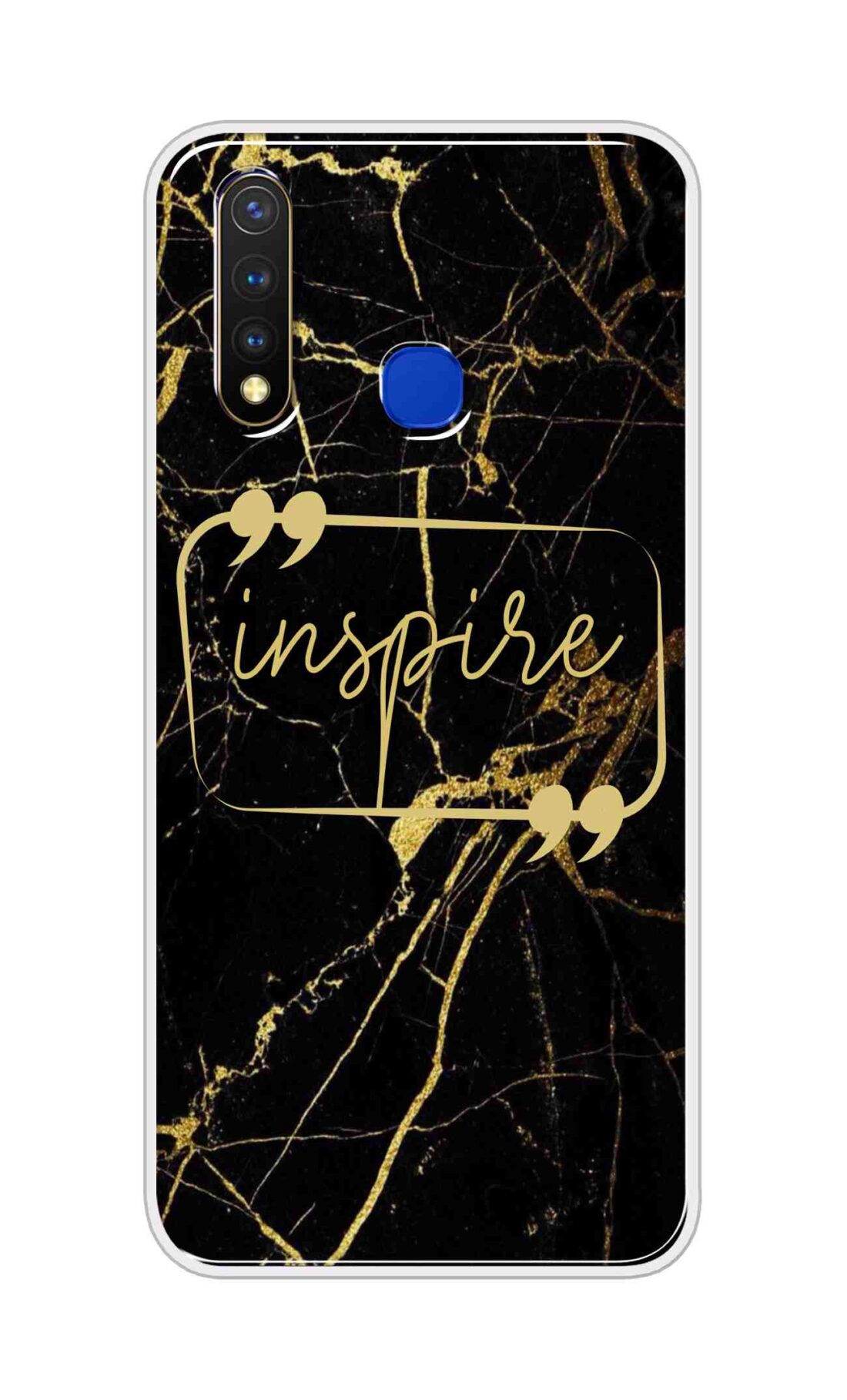 Coberta Back Cover For Vivo U20 Back Cover Stylish Case - Inspire in Golden Marble Design D16509