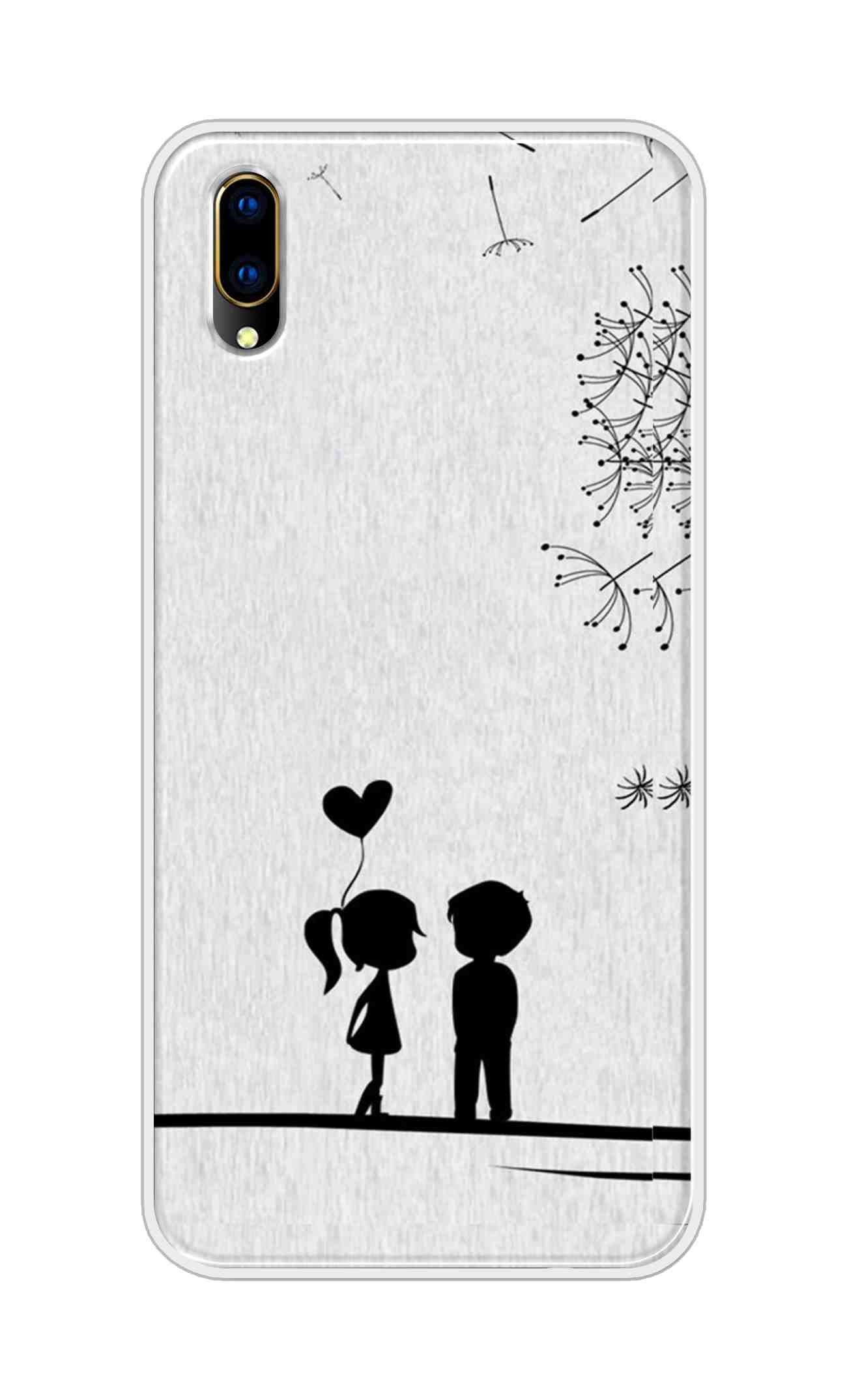 Coberta Back Cover For Vivo V11 Pro Back Cover Stylish Case - Girl and Boy Love in White Design D11018