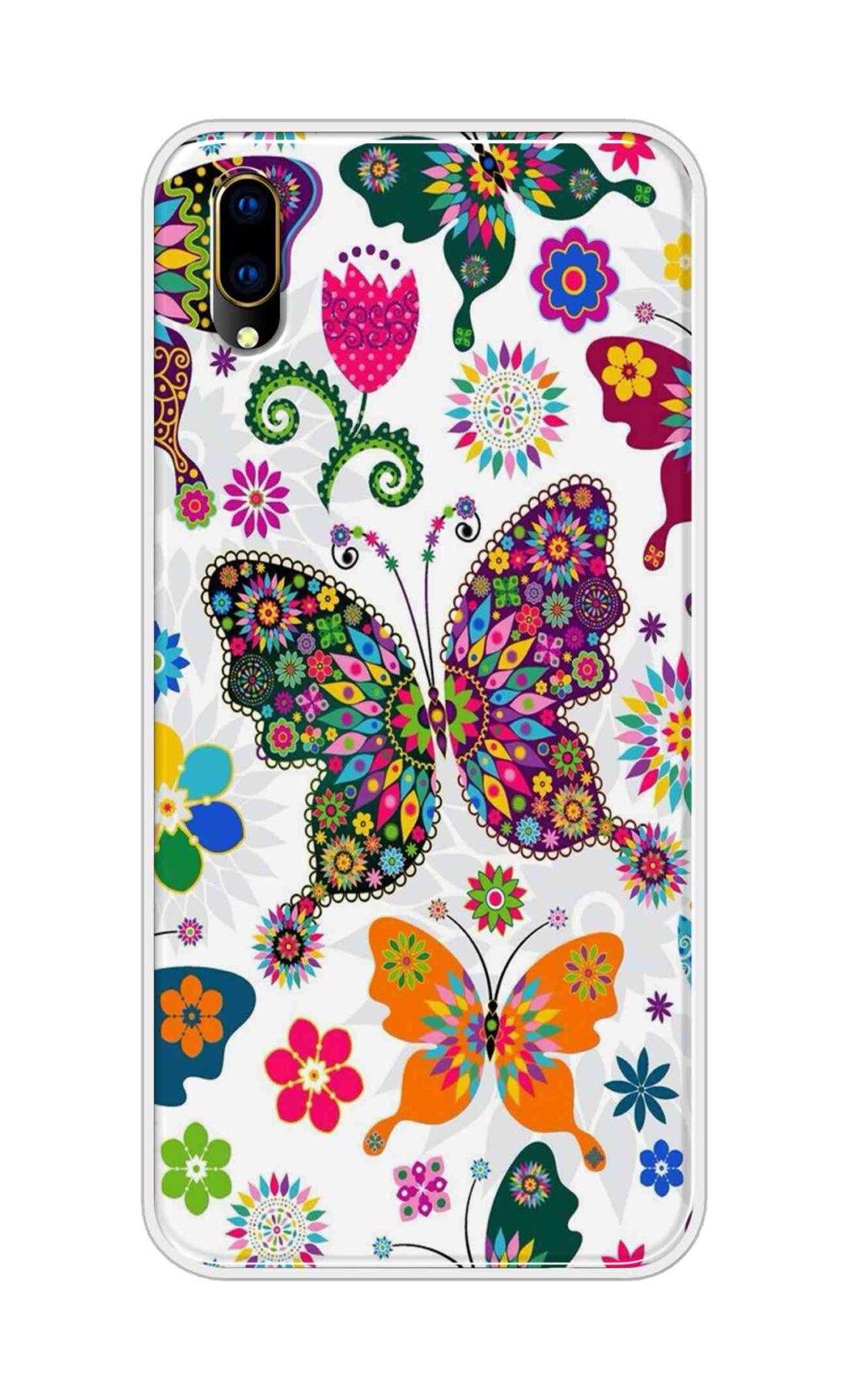 Coberta Back Cover For Vivo V11 Pro Back Cover Stylish Case - Colourful Butterflyes Design D11038