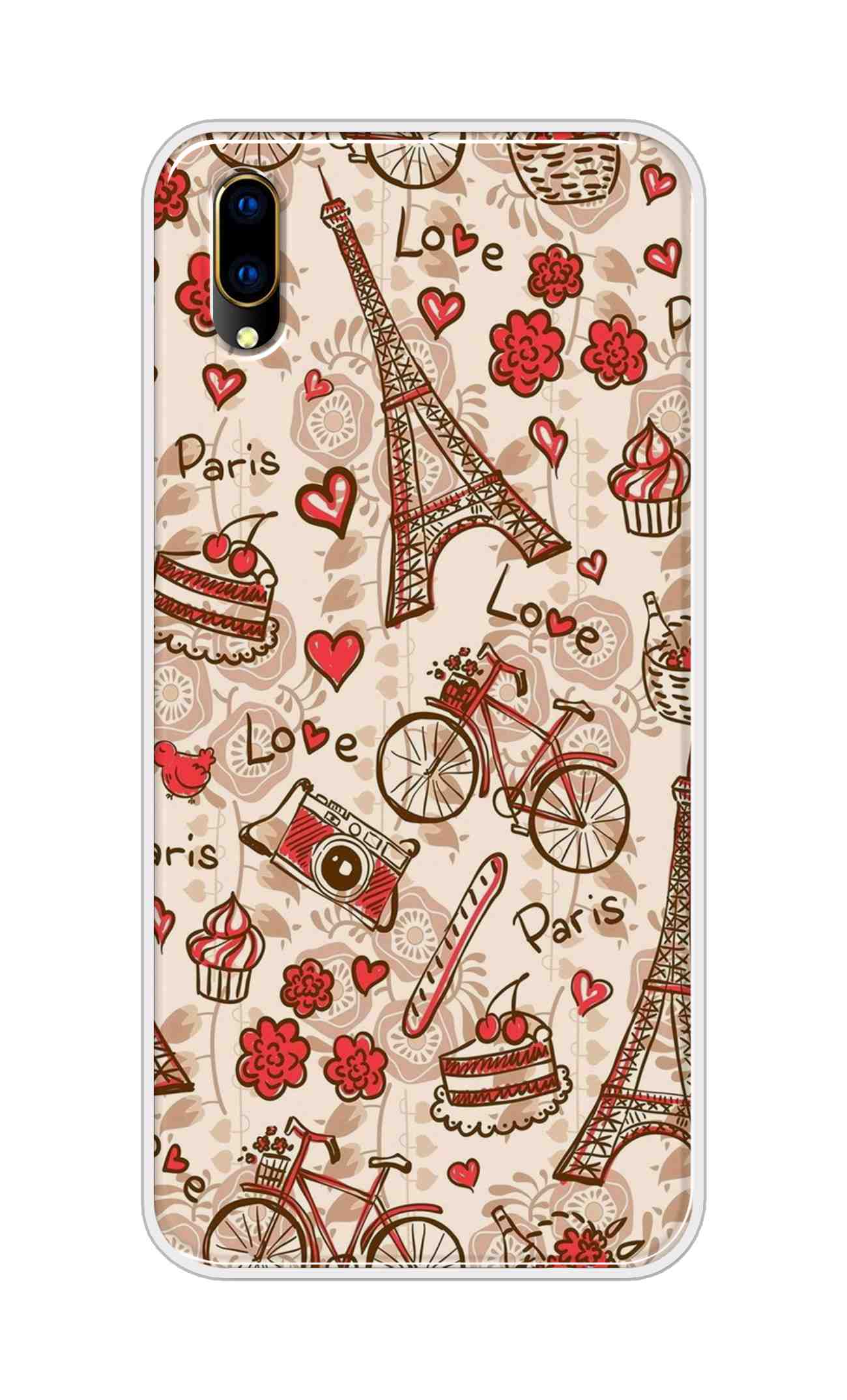 Coberta Back Cover For Vivo V11 Pro Back Cover Stylish Case - Paris and Love Text Pattern D11626