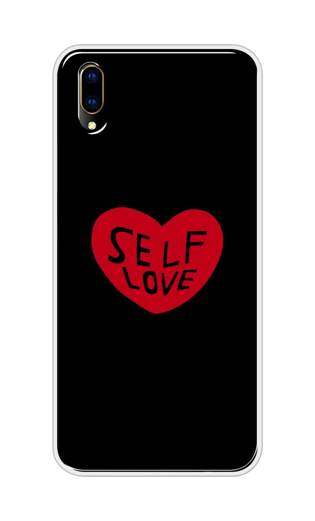 Coberta Back Cover For Vivo V11 Pro Back Cover Stylish Case - Self Love Heart in Black Design D16516