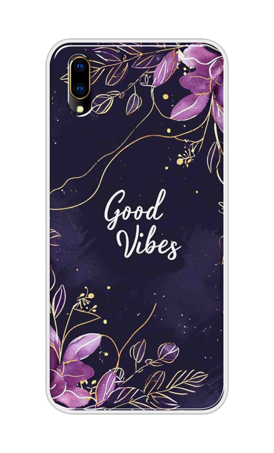 Coberta Back Cover For Vivo V11 Pro Back Cover Stylish Case - Good Vibes in Flowers Design D16517