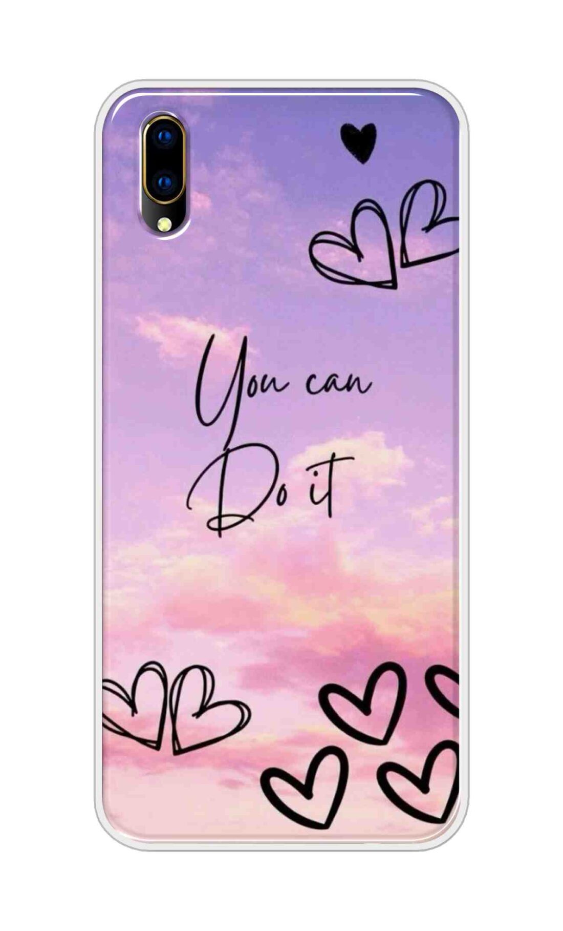 Coberta Back Cover For Vivo V11 Pro Back Cover Stylish Case - You Can Do It and Hearts Design D16539