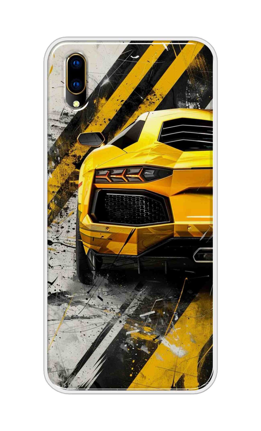 Coberta Back Cover For Vivo V11 Pro Back Cover Stylish Case - Yellow Modified Car Design D16618