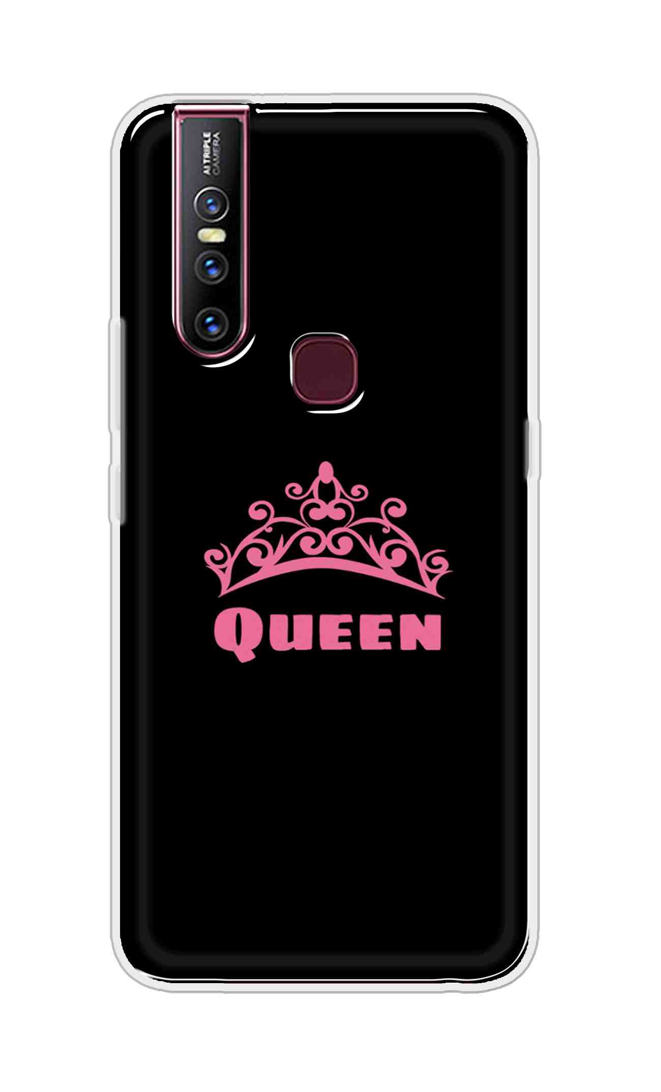 Coberta Back Cover For Vivo V15 Back Cover Stylish Case - Queen Texts in Black Design D11091