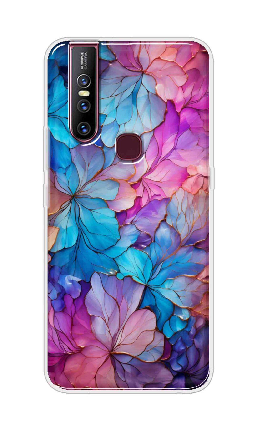 Coberta Back Cover For Vivo V15 Back Cover Stylish Case - Multicolour Asthetic Flowers Design D16480
