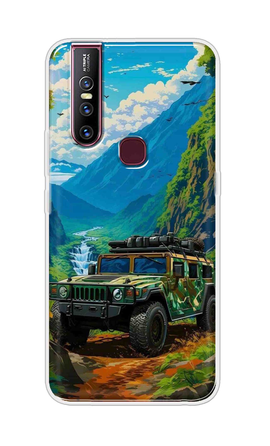 Coberta Back Cover For Vivo V15 Back Cover Stylish Case - Suv Car with Prefect Nature Design D16487