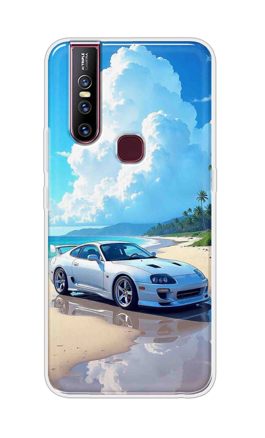Coberta Back Cover For Vivo V15 Back Cover Stylish Case - Car in Good Nature Design D16536