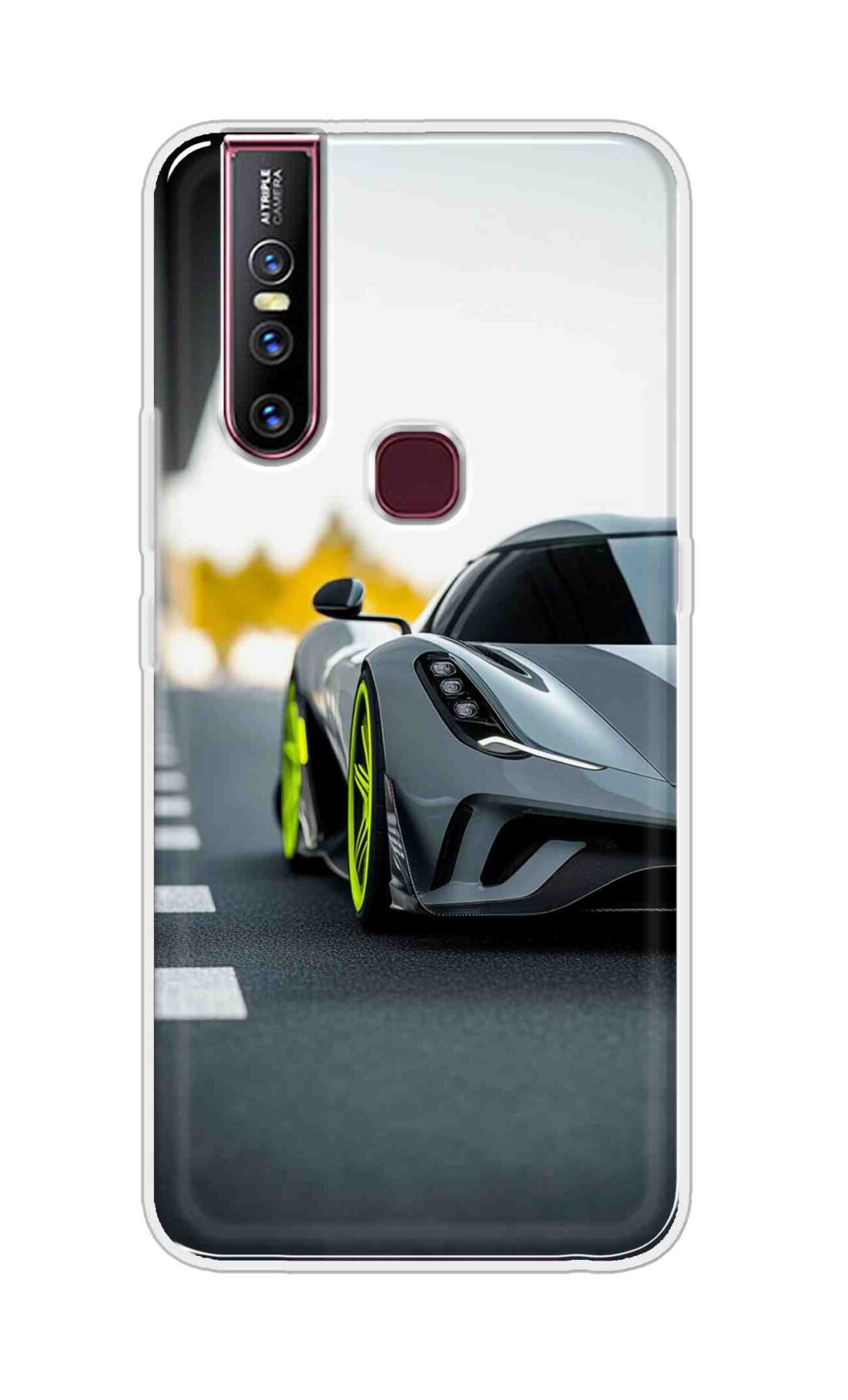 Coberta Back Cover For Vivo V15 Back Cover Stylish Case - Siliver Car Design D16614