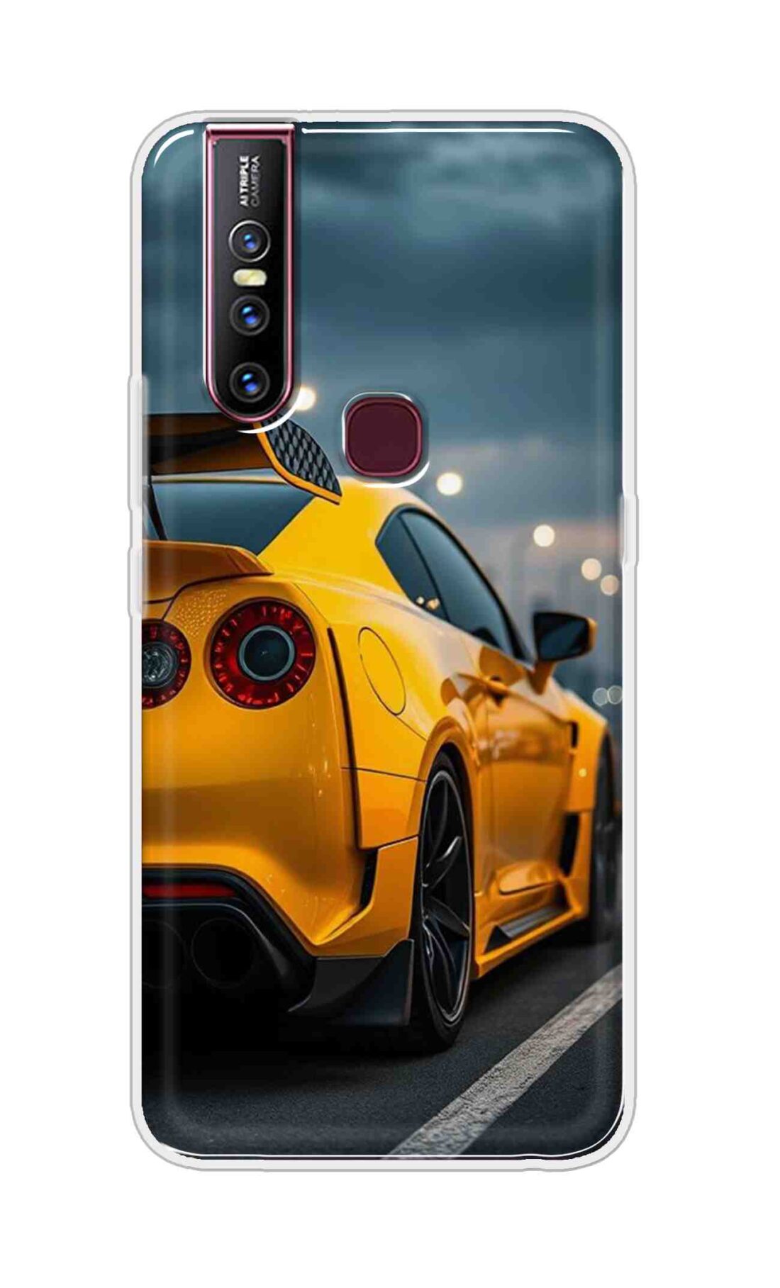 Coberta Back Cover For Vivo V15 Back Cover Stylish Case - Orange Modern Car Design D16626