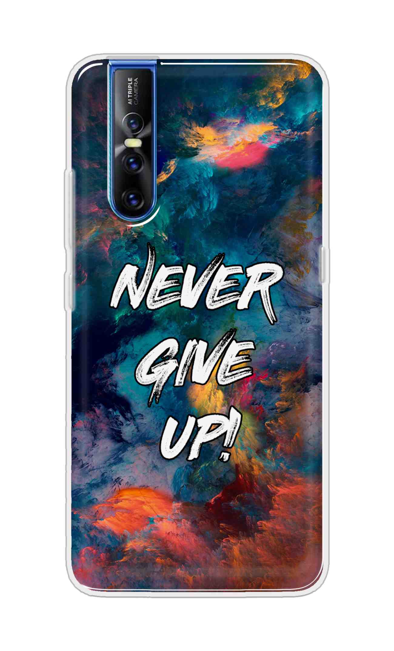 Coberta Back Cover For Vivo V15 Pro Back Cover Stylish Case - Never Give Up in Colour Storm Design D11928