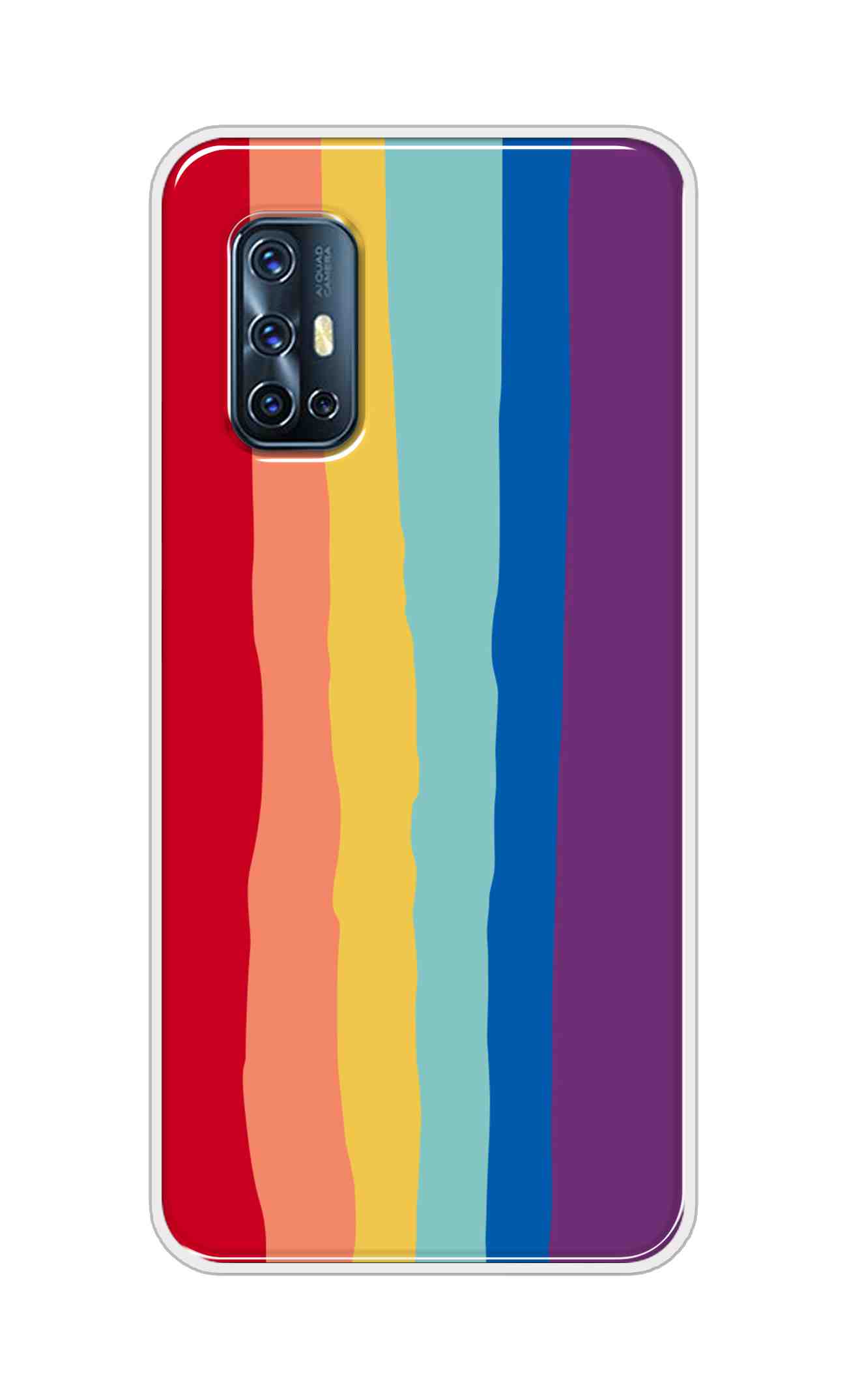 Coberta Back Cover For Vivo V17 Back Cover Stylish Case - Colourful Rainbow Design D13201