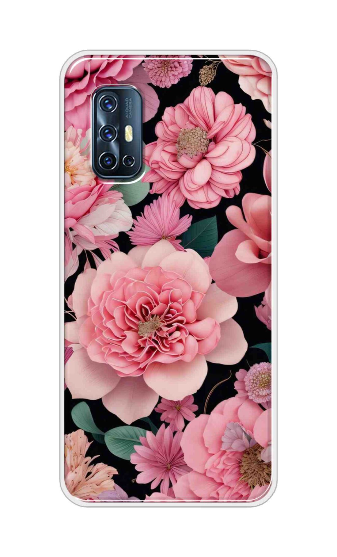 Coberta Back Cover For Vivo V17 Back Cover Stylish Case - Pink Lotus Flowers Design D16233