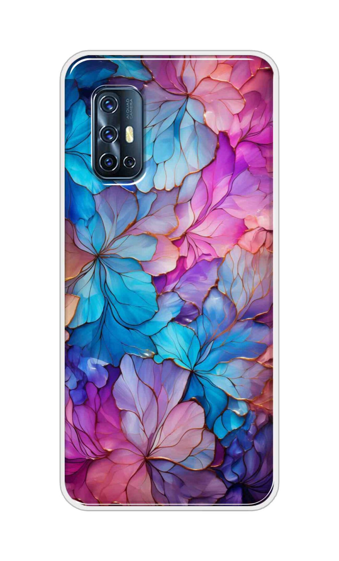 Coberta Back Cover For Vivo V17 Back Cover Stylish Case - Multicolour Asthetic Flowers Design D16480