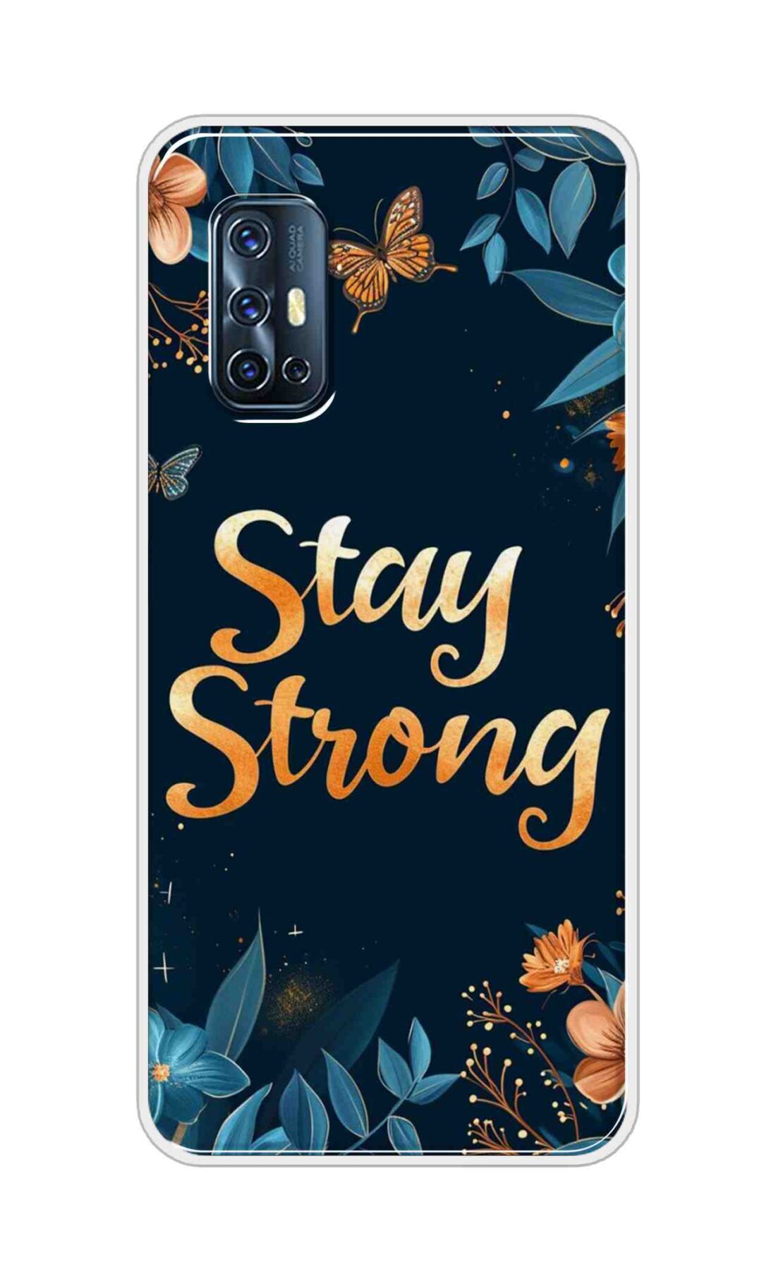 Coberta Back Cover For Vivo V17 Back Cover Stylish Case - Stay Strong with Flowers Design D16514