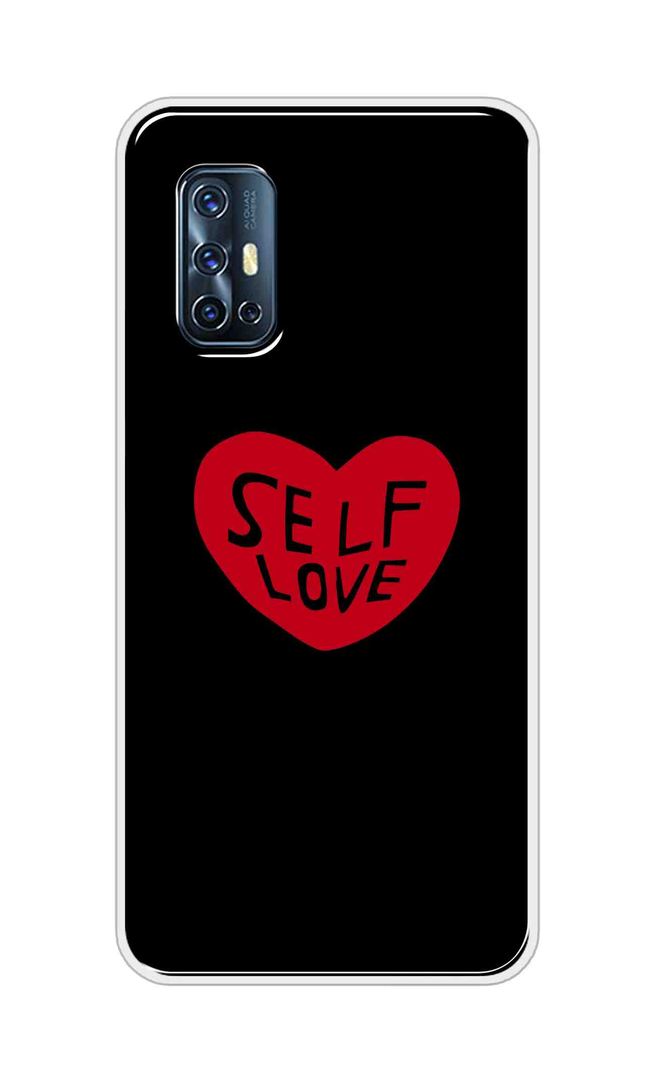 Coberta Back Cover For Vivo V17 Back Cover Stylish Case - Self Love Heart in Black Design D16516