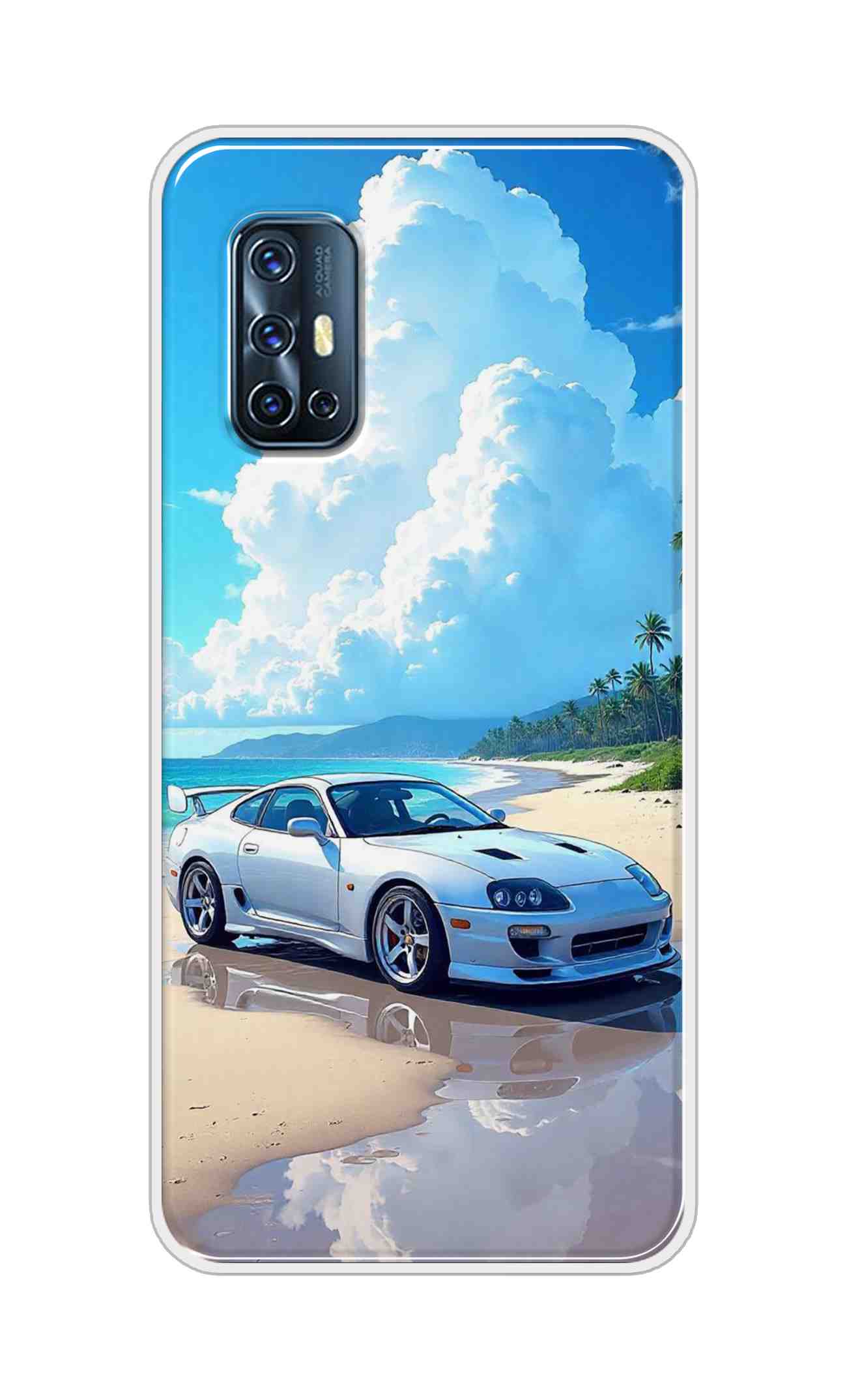 Coberta Back Cover For Vivo V17 Back Cover Stylish Case - Car in Good Nature Design D16536