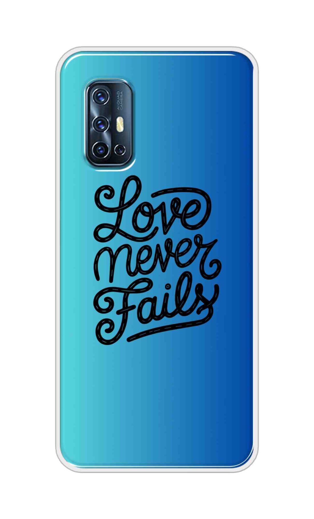 Coberta Back Cover For Vivo V17 Back Cover Stylish Case - Love Never Fails in Blue Design D16643