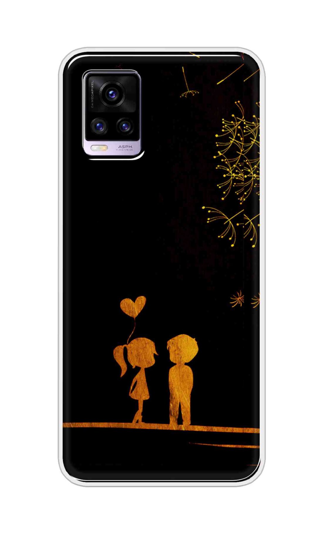 Coberta Back Cover For Vivo V20 Back Cover Stylish Case - Girl and Boy Love in Black Design D11017