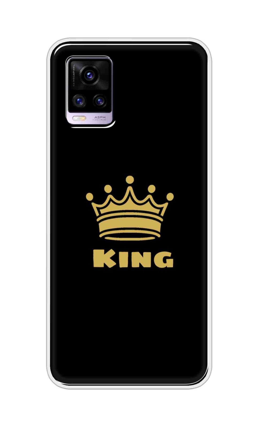 Coberta Back Cover For Vivo V20 Back Cover Stylish Case - King Texts in Black Design D11092