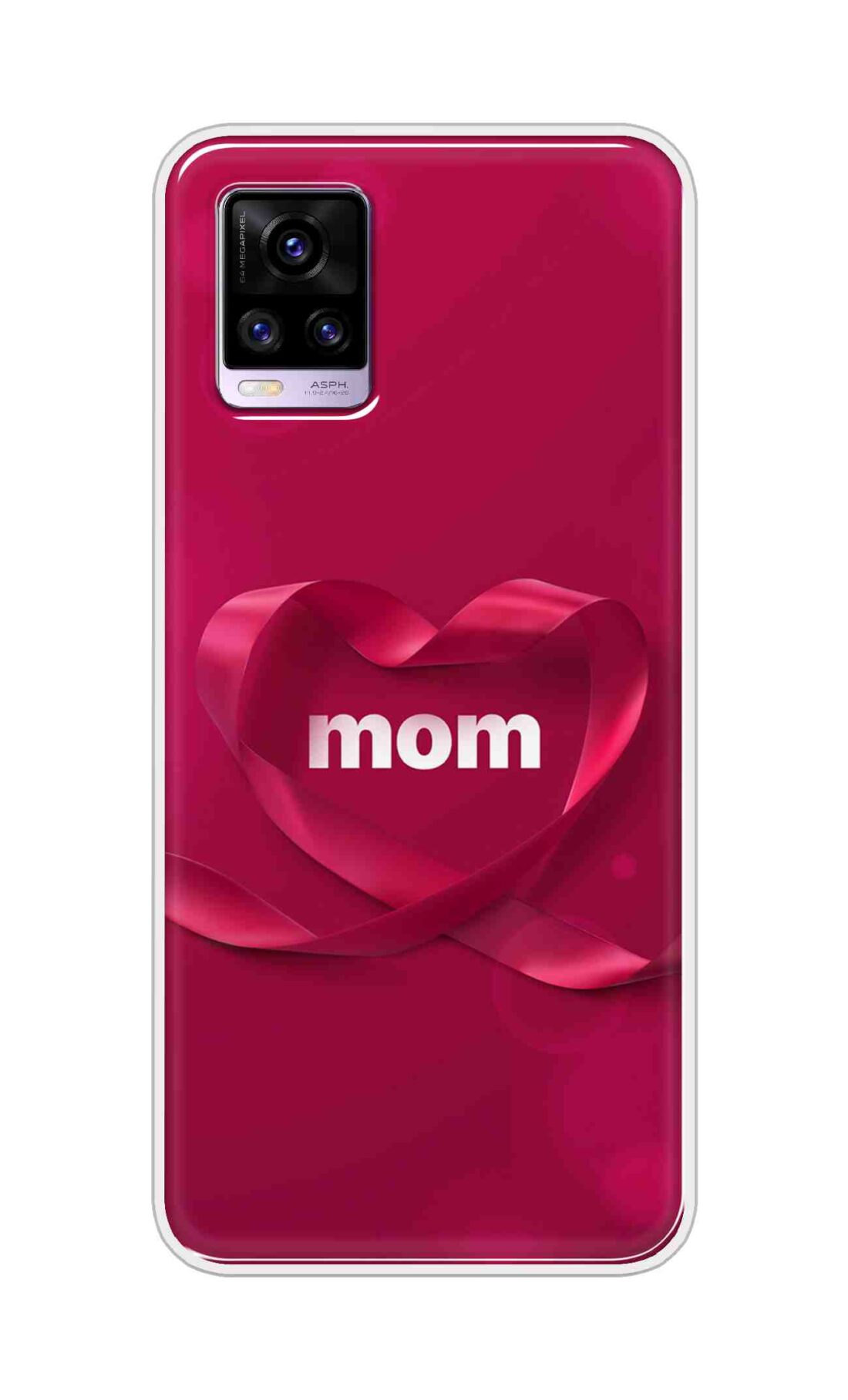 Coberta Back Cover For Vivo V20 Back Cover Stylish Case - Mom texts in Red heart Design D11317