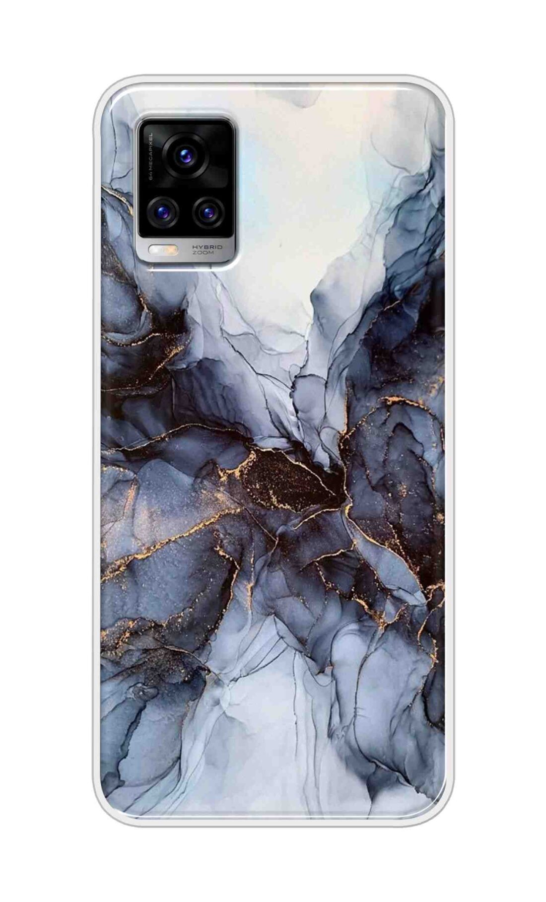 Coberta Back Cover For Vivo V20 Pro Back Cover Stylish Case - Light Blue Marble Design D16039