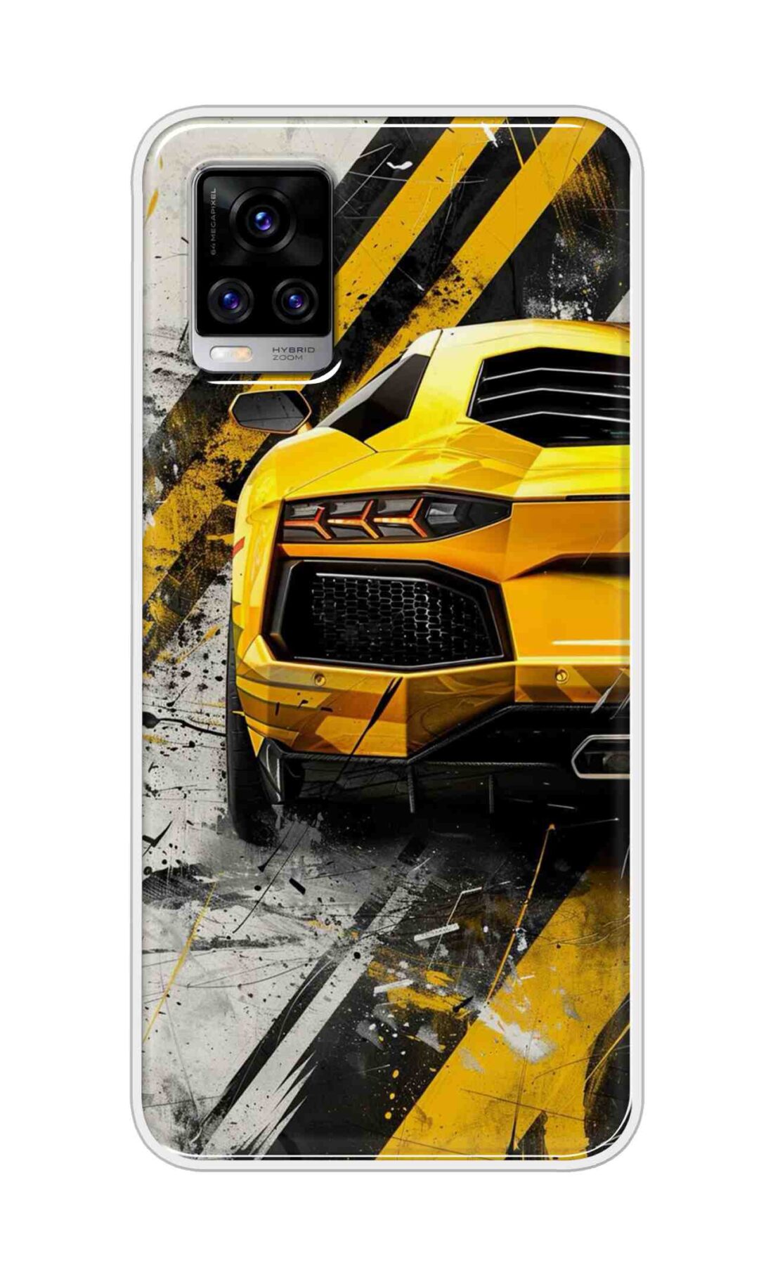 Coberta Back Cover For Vivo V20 Pro Back Cover Stylish Case - Yellow Modified Car Design D16618