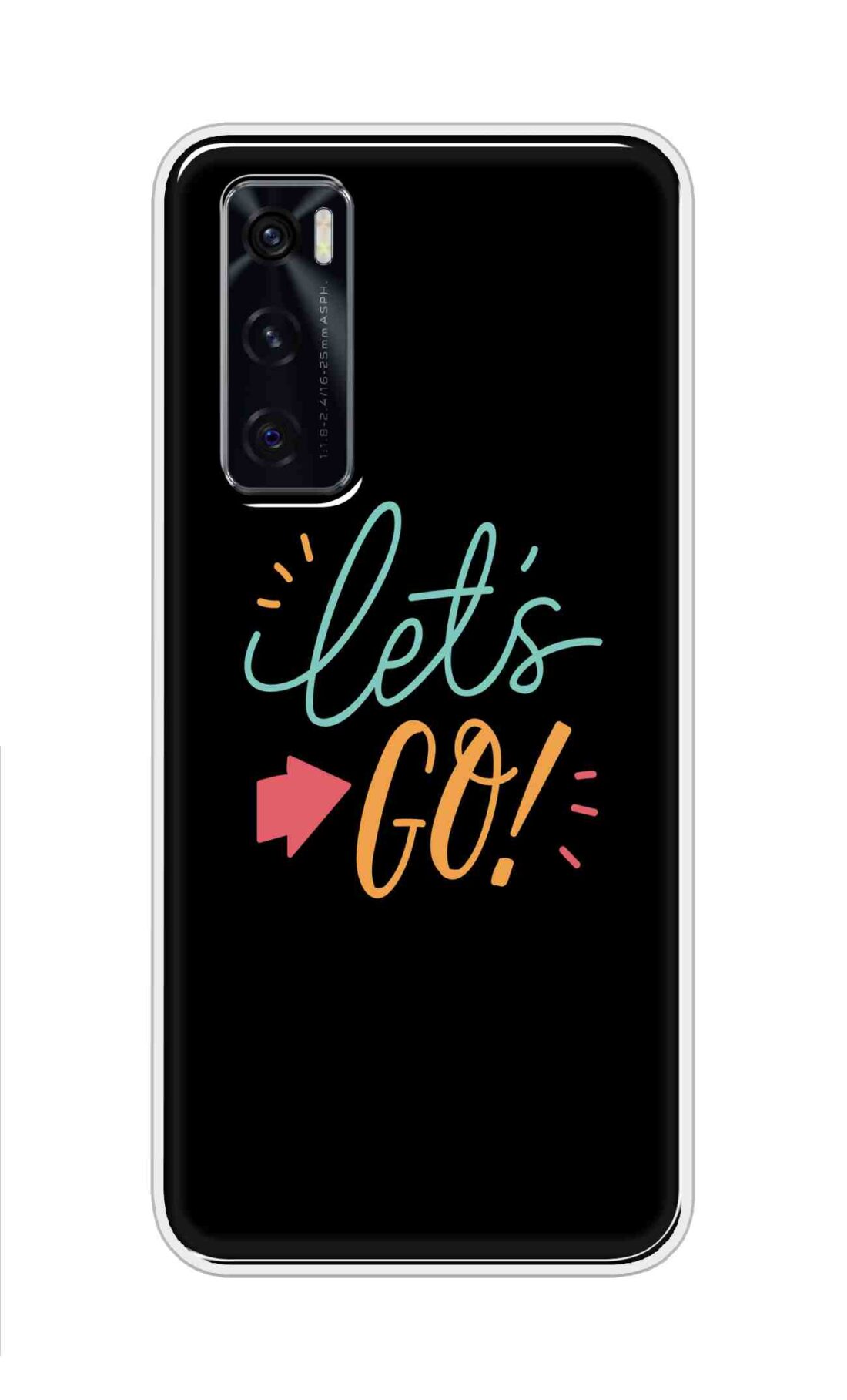 Coberta Back Cover For Vivo V20 SE Back Cover Stylish Case - Lets Go in Black Design Design D16650