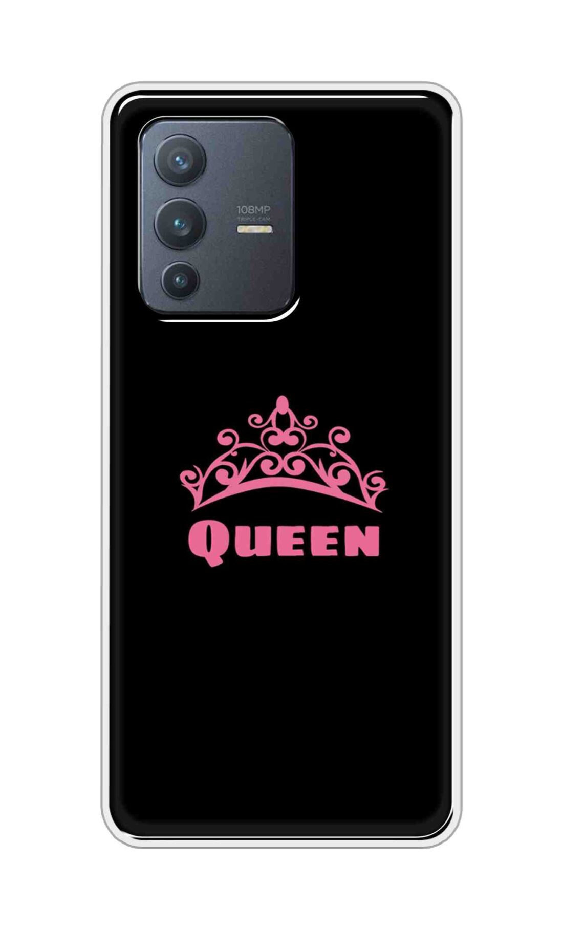 Coberta Back Cover For Vivo V23 Pro Back Cover Stylish Case - Queen Texts in Black Design D11091
