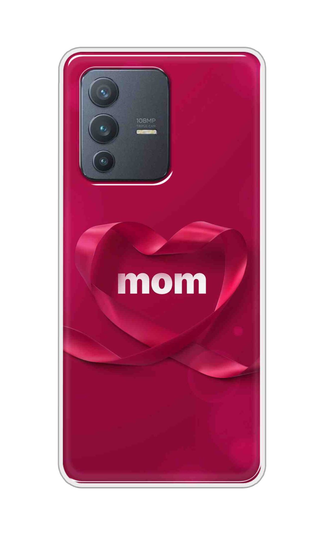 Coberta Back Cover For Vivo V23 Pro Back Cover Stylish Case - Mom texts in Red heart Design D11317