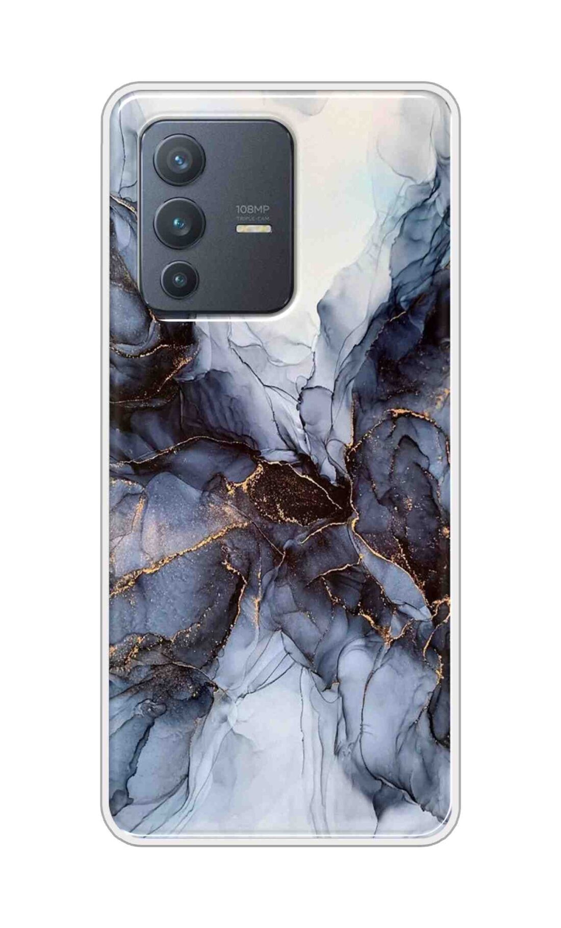 Coberta Back Cover For Vivo V23 Pro Back Cover Stylish Case - Light Blue Marble Design D16039