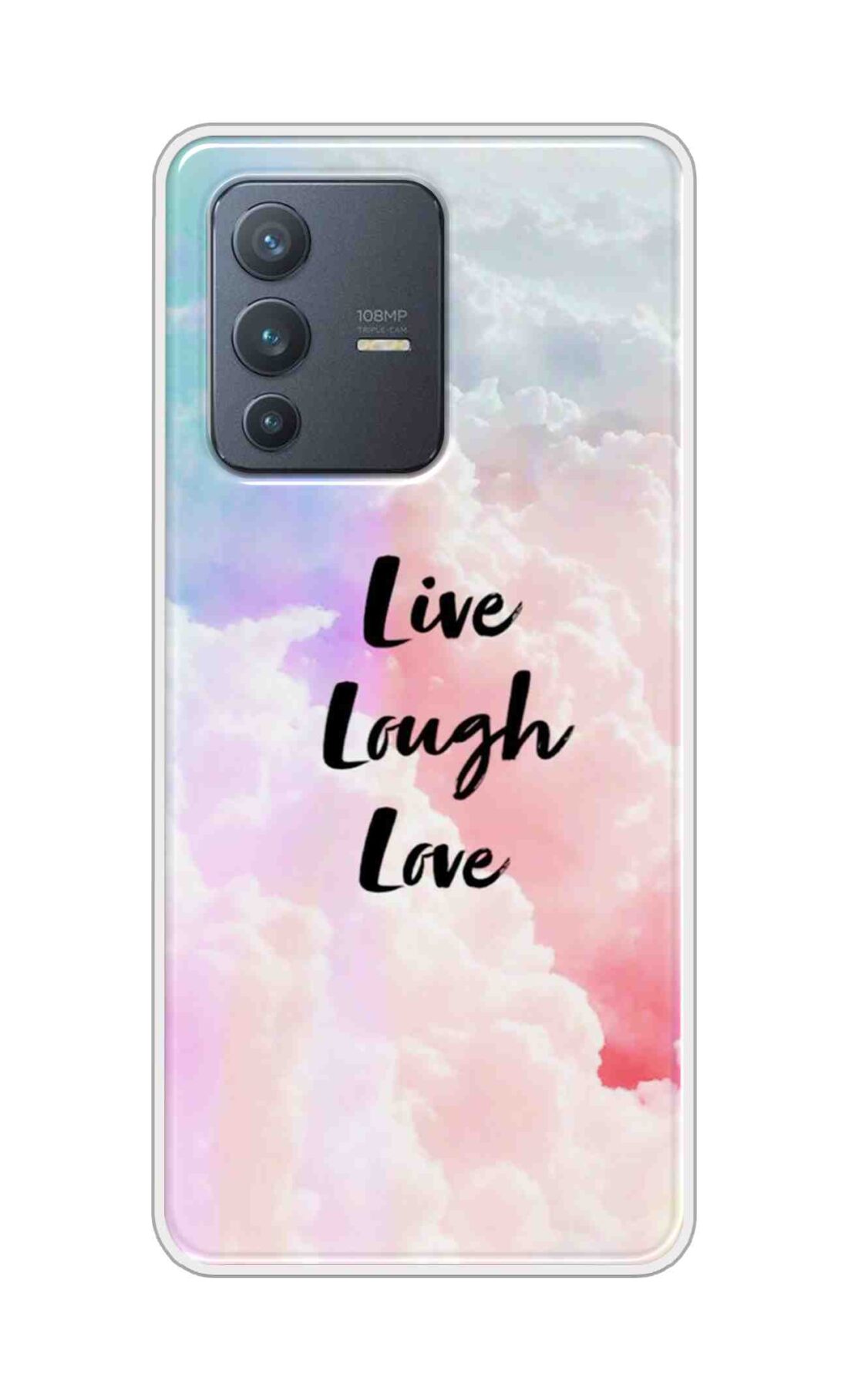 Coberta Back Cover For Vivo V23 Pro Back Cover Stylish Case - Live Laugh Love Text Design D16091