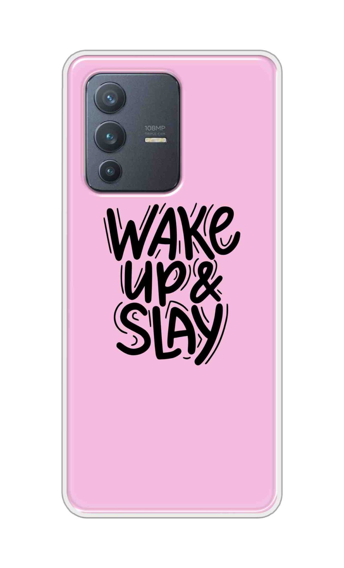 Coberta Back Cover For Vivo V23 Pro Back Cover Stylish Case - Wake Up and Slay in Pink Design D16505