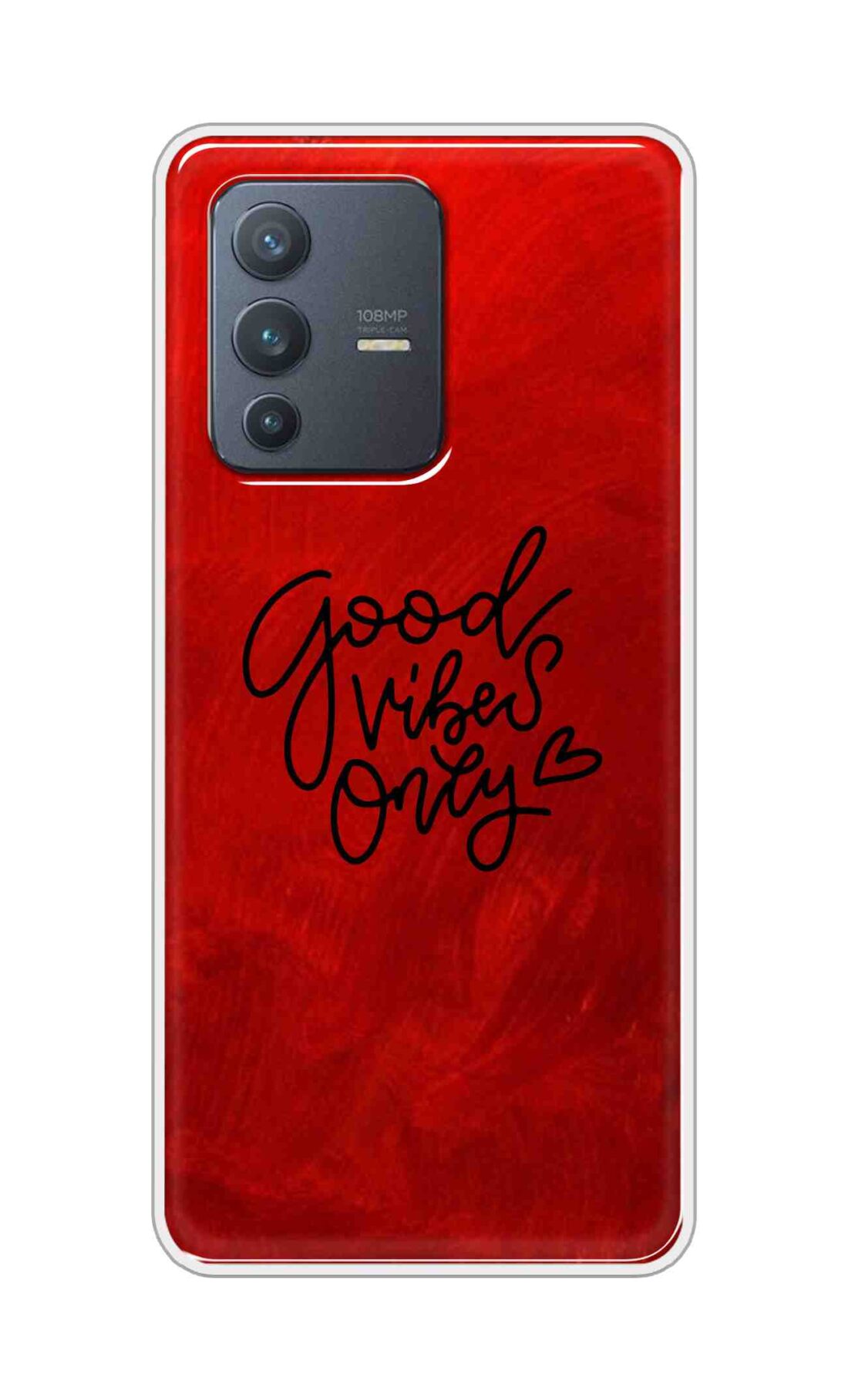 Coberta Back Cover For Vivo V23 Pro Back Cover Stylish Case - Good Vibes Only in Red Design D16507