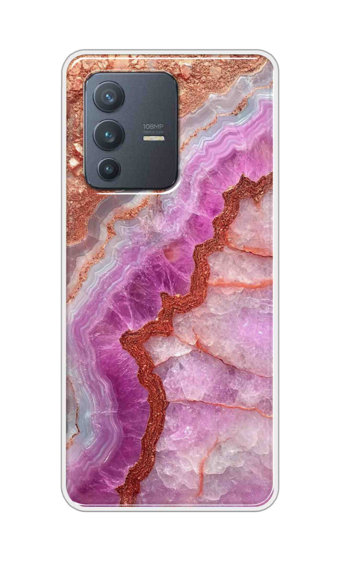 Coberta Back Cover For Vivo V23 Pro Back Cover Stylish Case - Multicolour Marble Design D16532