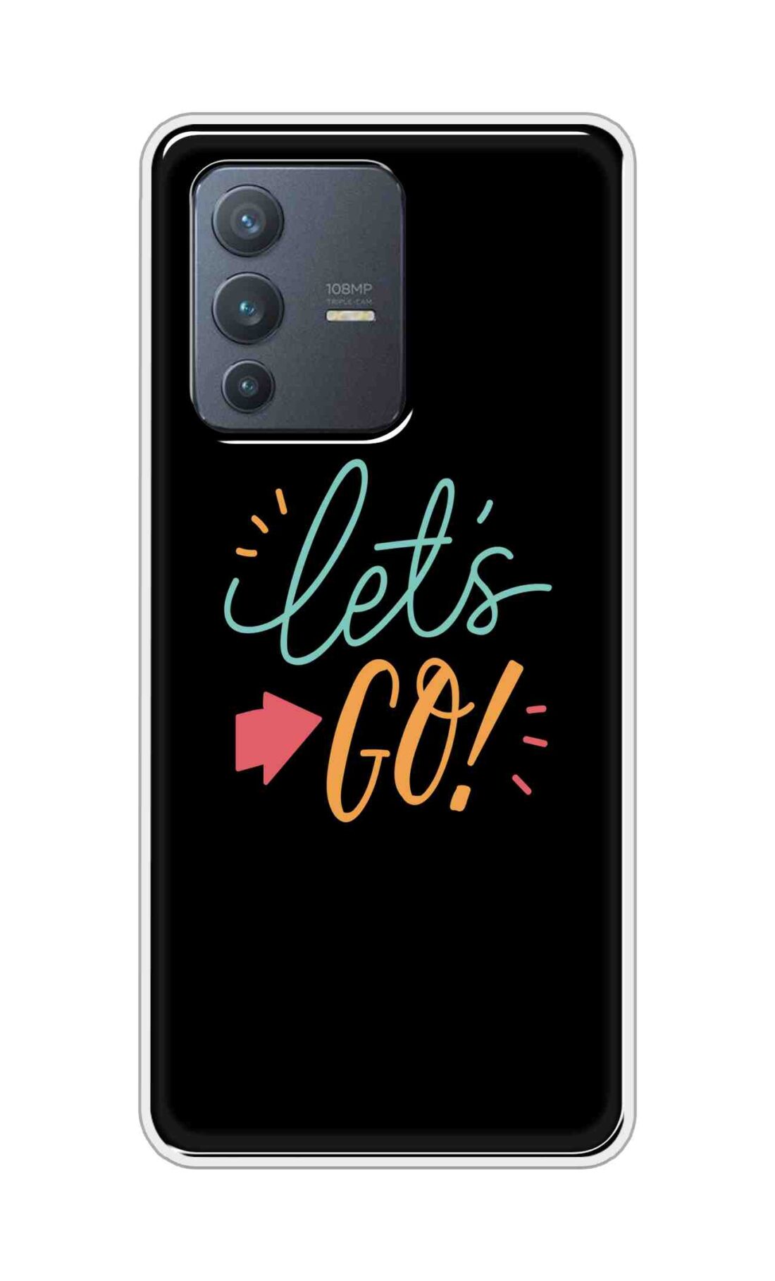Coberta Back Cover For Vivo V23 Pro Back Cover Stylish Case - Lets Go in Black Design Design D16650