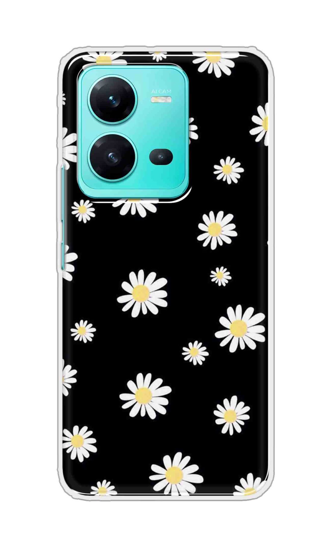 Coberta Back Cover For Vivo V25 5G Back Cover Stylish Case - Sun Flowers in Black Design D11094