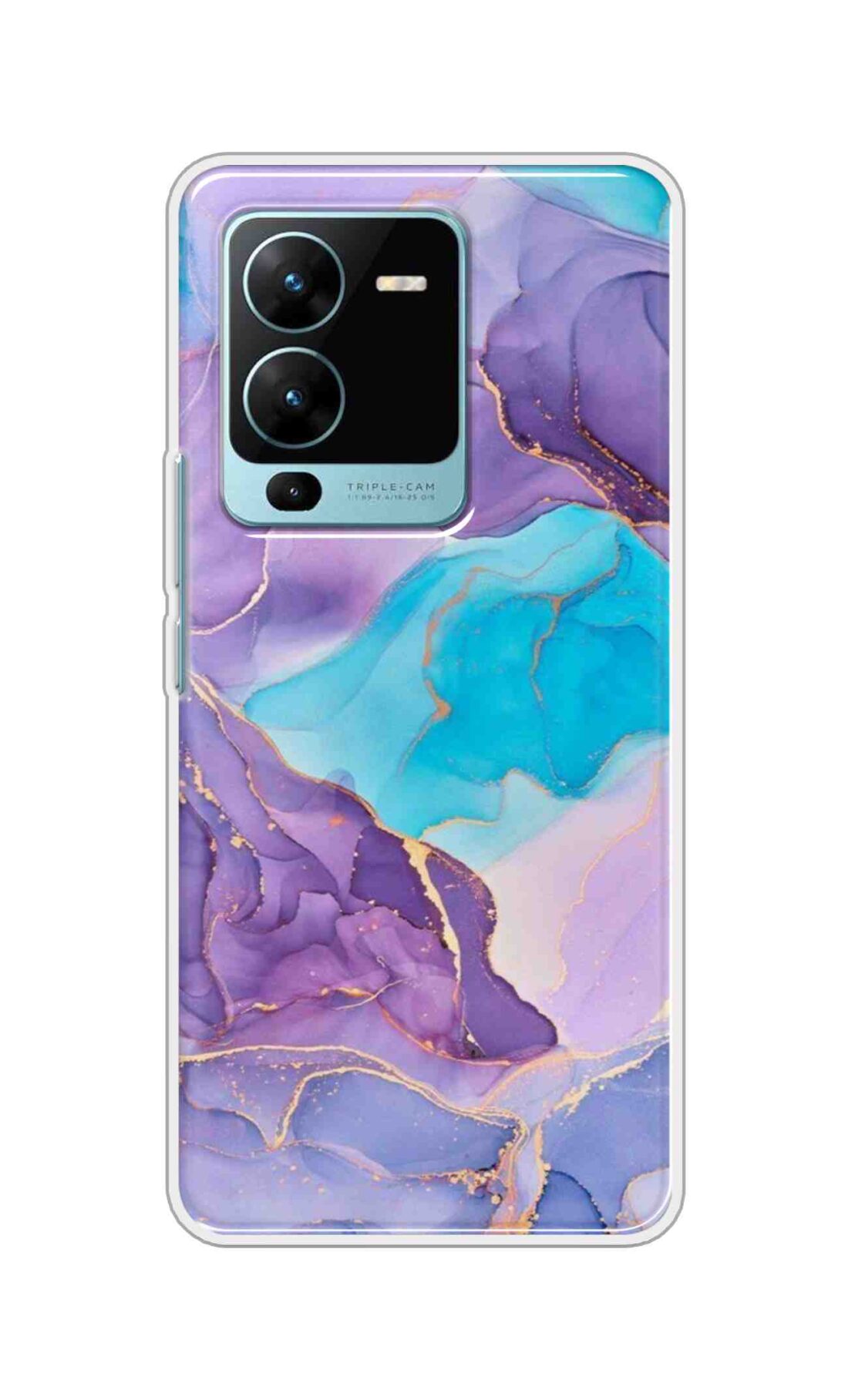 Coberta Back Cover For Vivo V25 Pro 5G Back Cover Stylish Case - Purple and Blue Marble Design D16216