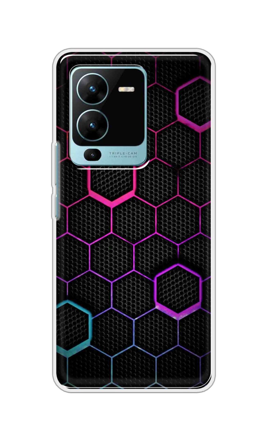 Coberta Back Cover For Vivo V25 Pro 5G Back Cover Stylish Case - Multicolour Hexogan Pattern Design D16451