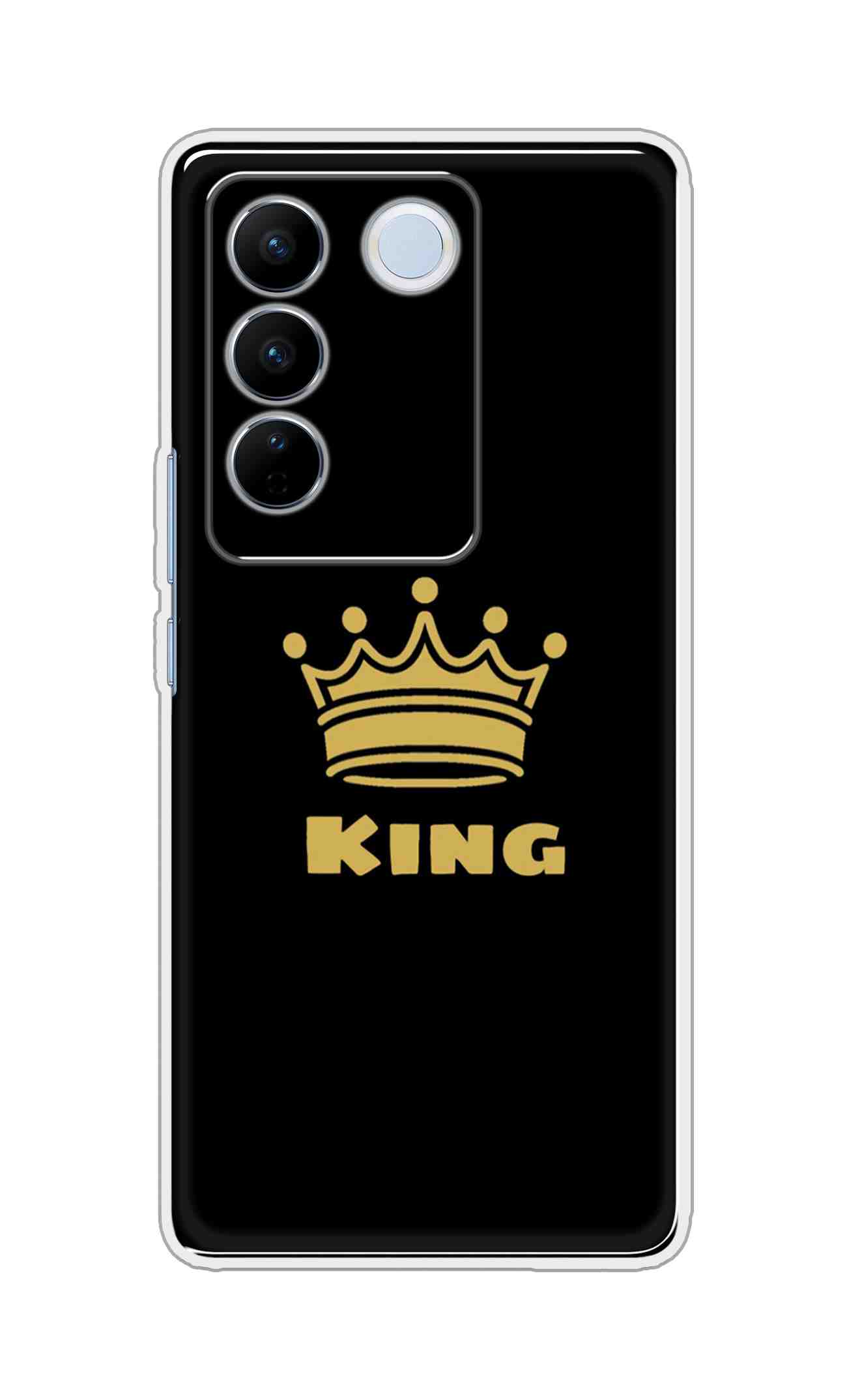 Coberta Back Cover For Vivo V27 5G Back Cover Stylish Case - King Texts in Black Design D11092