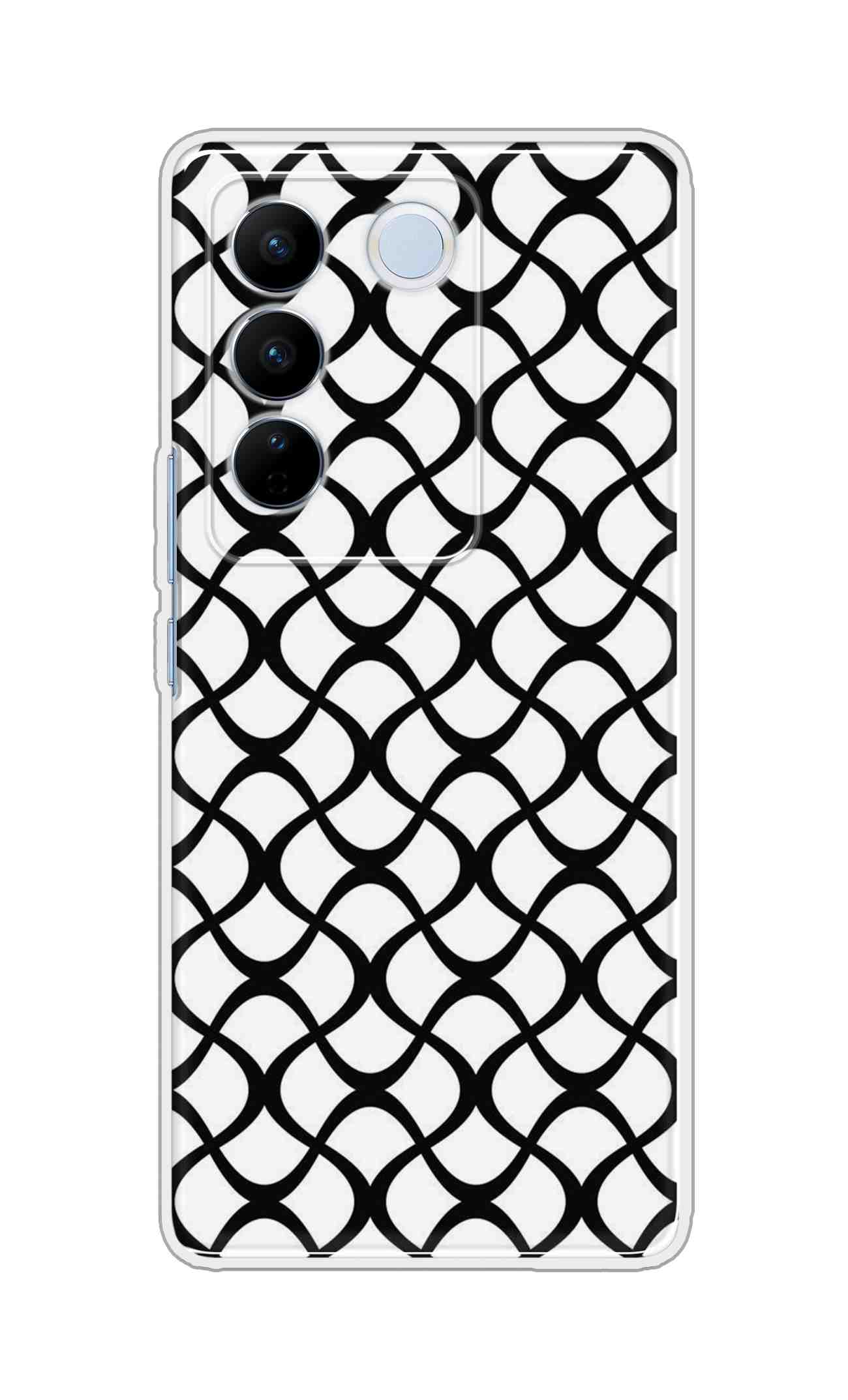Coberta Back Cover For Vivo V27 5G Back Cover Stylish Case - Black Zig Zag Design D16590