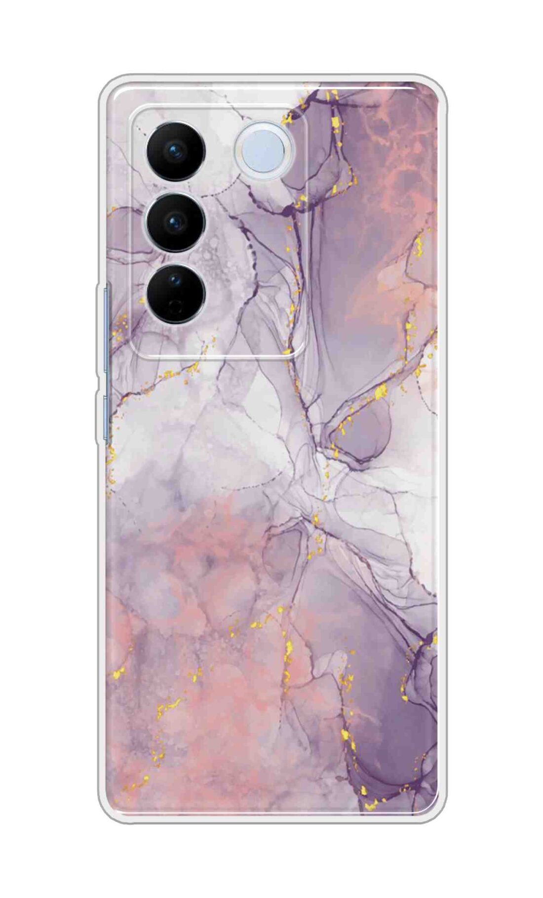 Coberta Back Cover For Vivo V27 Pro 5G Back Cover Stylish Case - Light Marble with Golden Design D16162