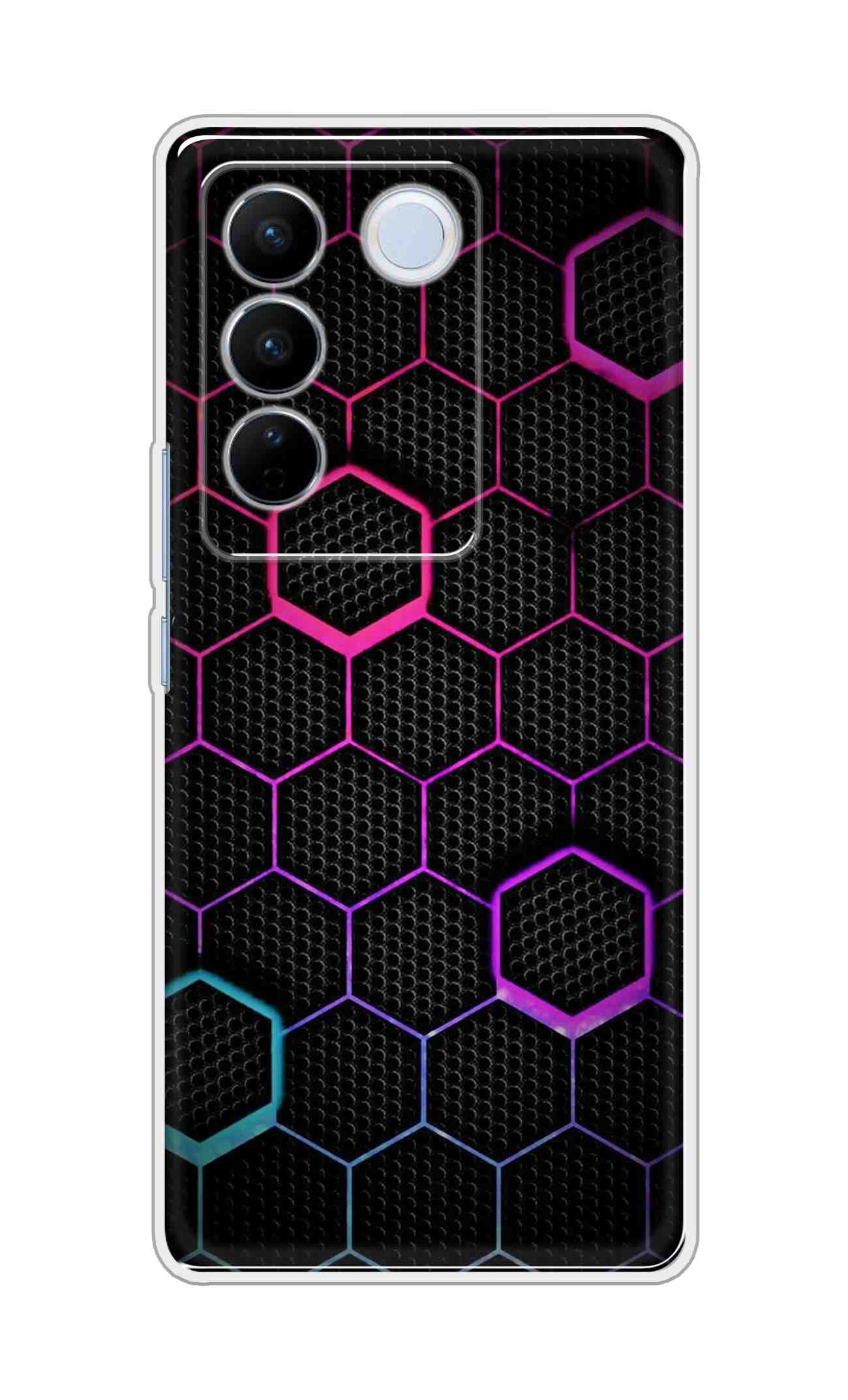 Coberta Back Cover For Vivo V27 Pro 5G Back Cover Stylish Case - Multicolour Hexogan Pattern Design D16451
