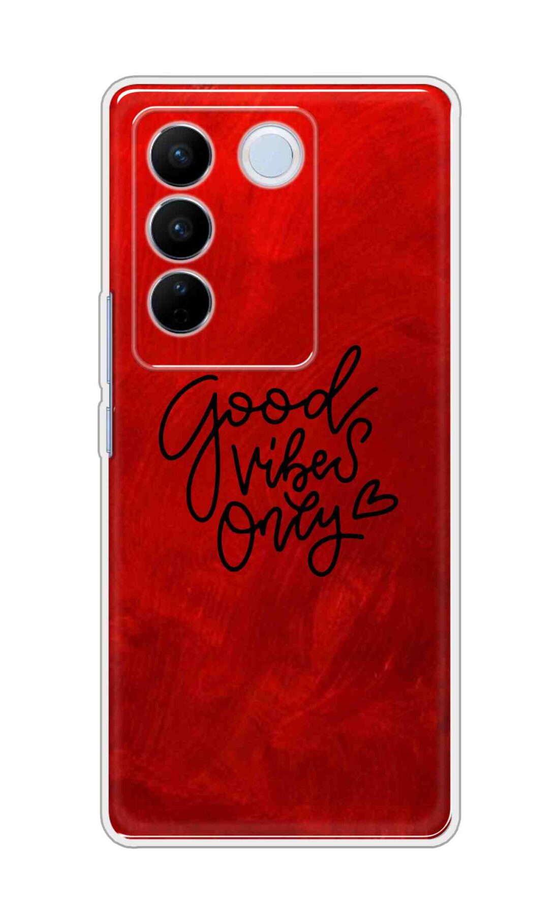 Coberta Back Cover For Vivo V27 Pro 5G Back Cover Stylish Case - Good Vibes Only in Red Design D16507