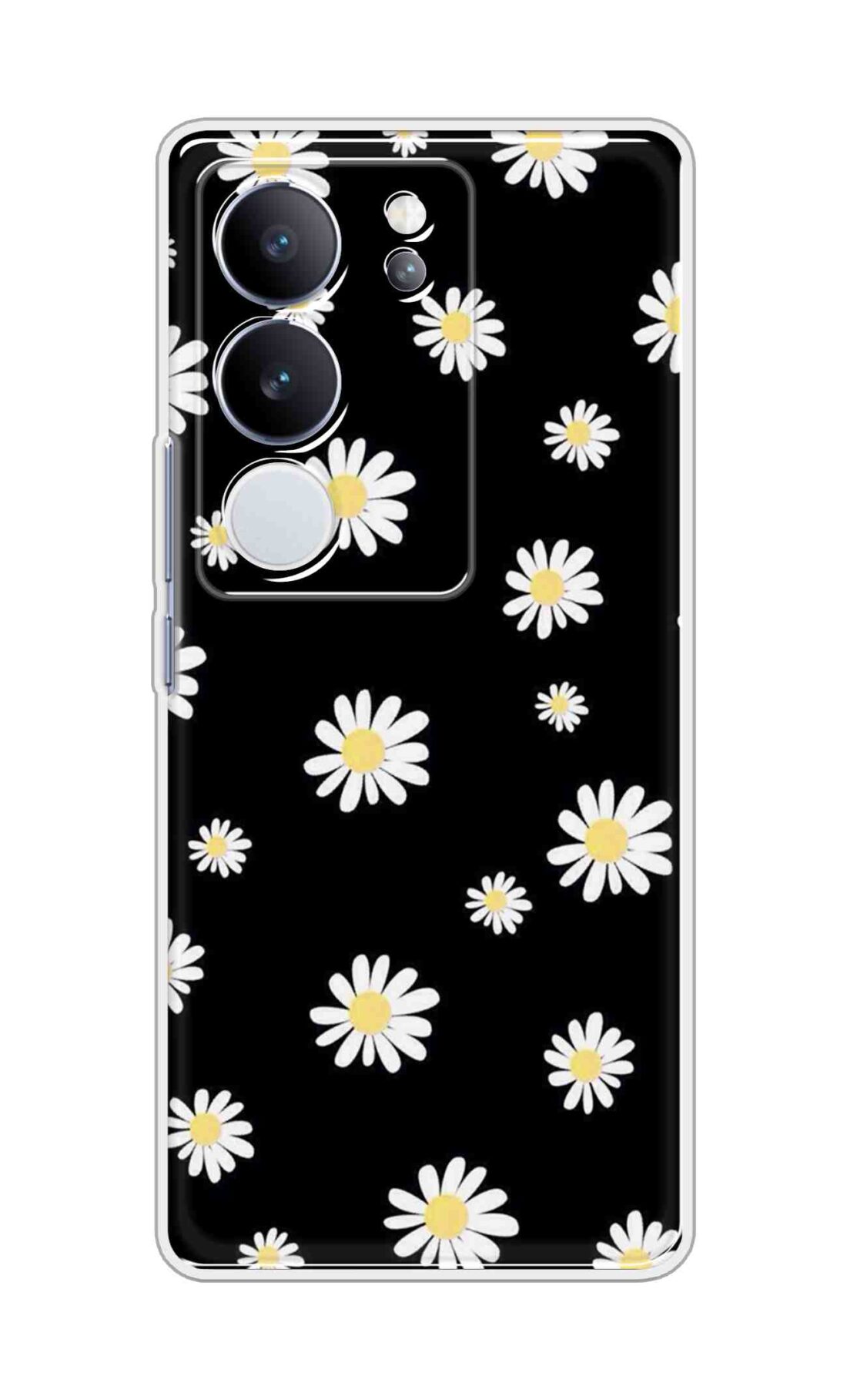 Coberta Back Cover For Vivo V29 Pro 5G Back Cover Stylish Case - Sun Flowers in Black Design D11094