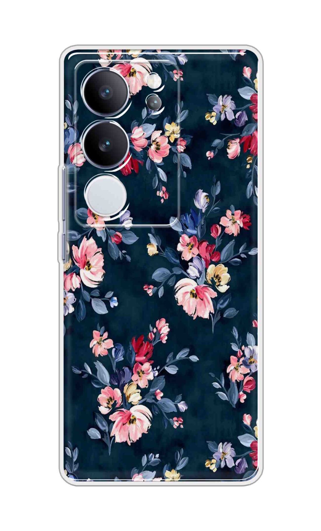 Coberta Back Cover For Vivo V29 Pro 5G Back Cover Stylish Case - Blue Floral Design D11648