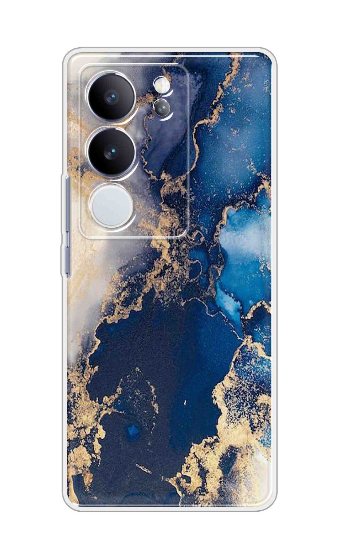 Coberta Back Cover For Vivo V29 Pro 5G Back Cover Stylish Case - White and Dark Blue Marble Design D16177