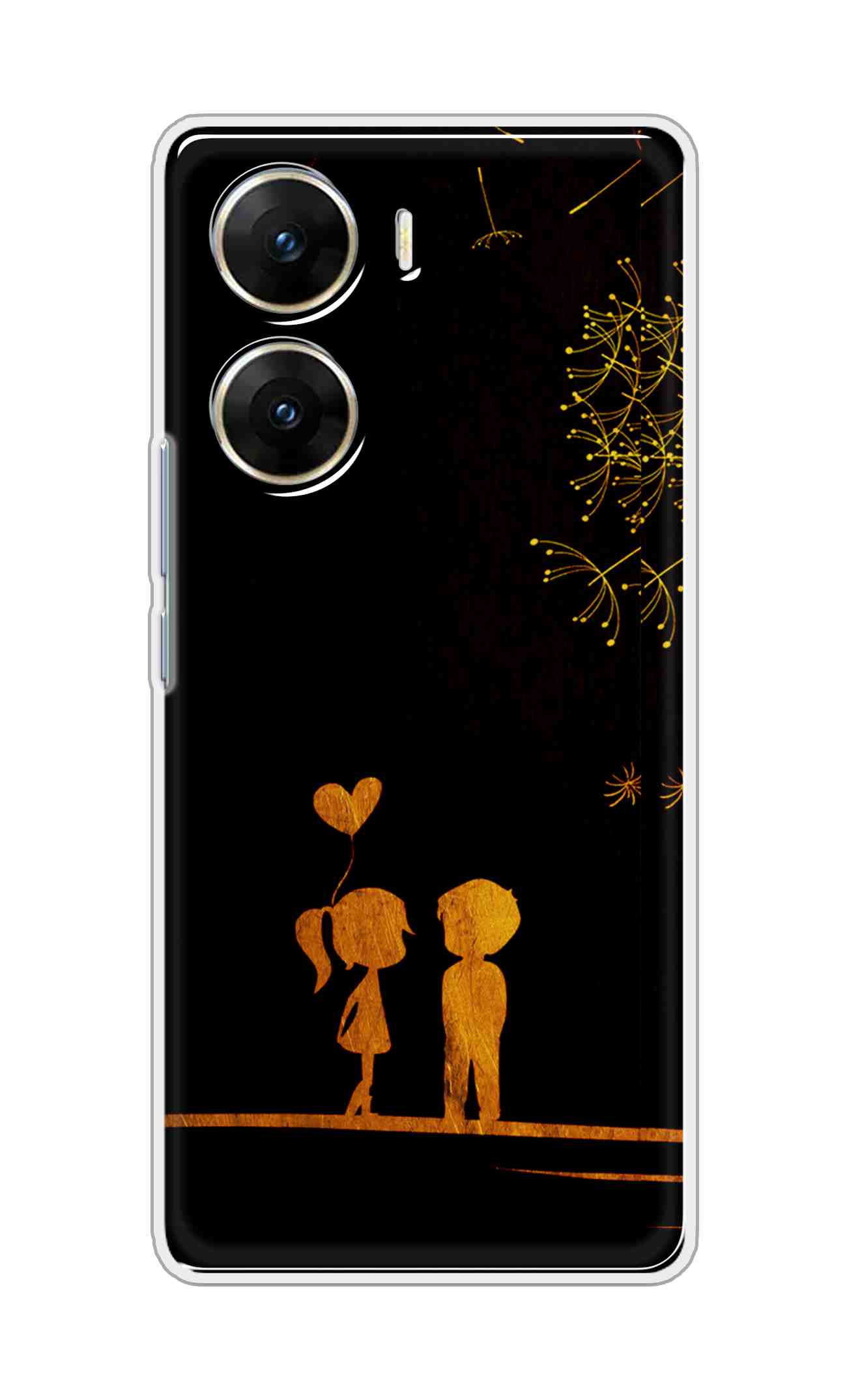 Coberta Back Cover For Vivo V29e 5G Back Cover Stylish Case - Girl and Boy Love in Black Design D11017