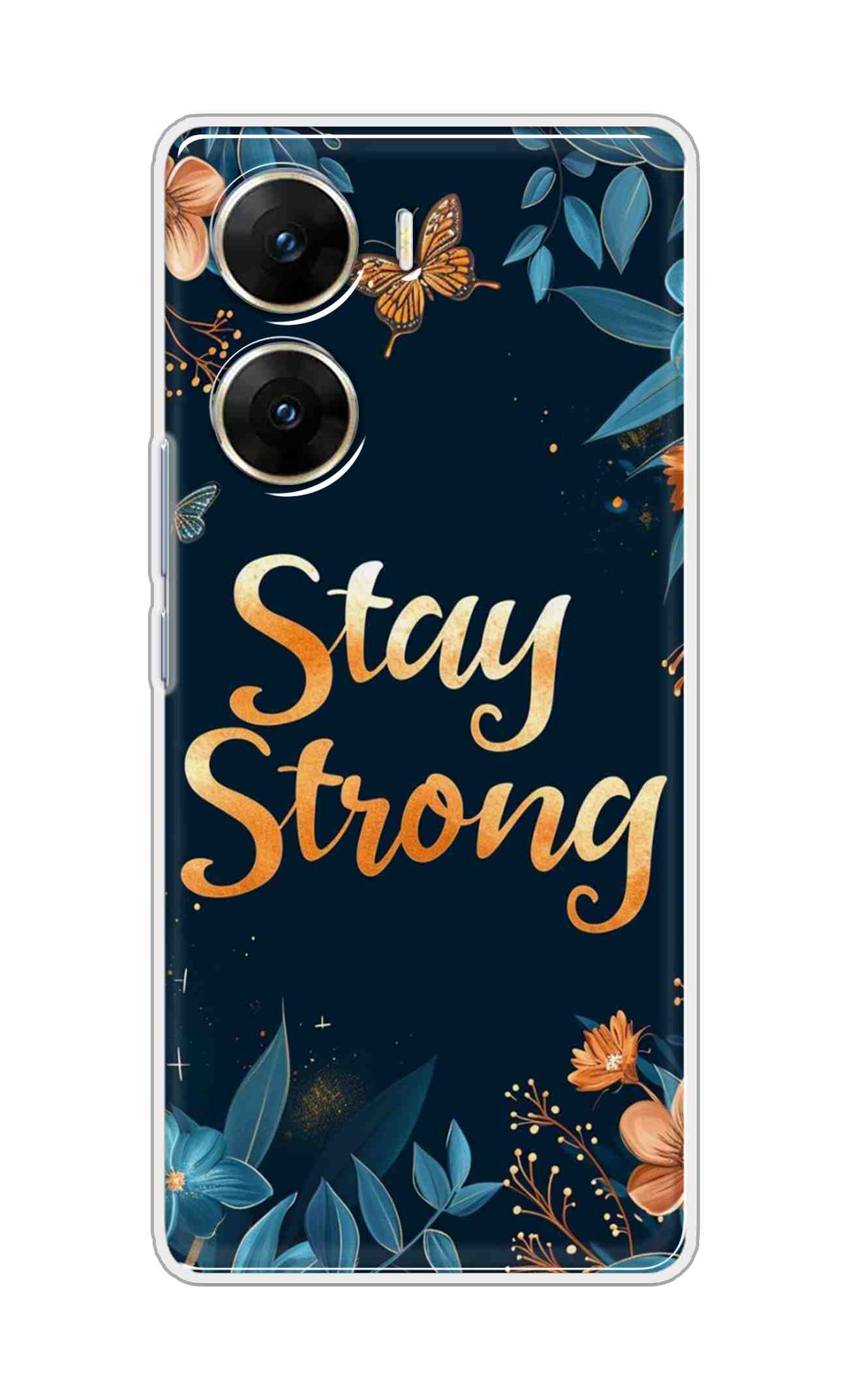 Coberta Back Cover For Vivo V29e 5G Back Cover Stylish Case - Stay Strong with Flowers Design D16514