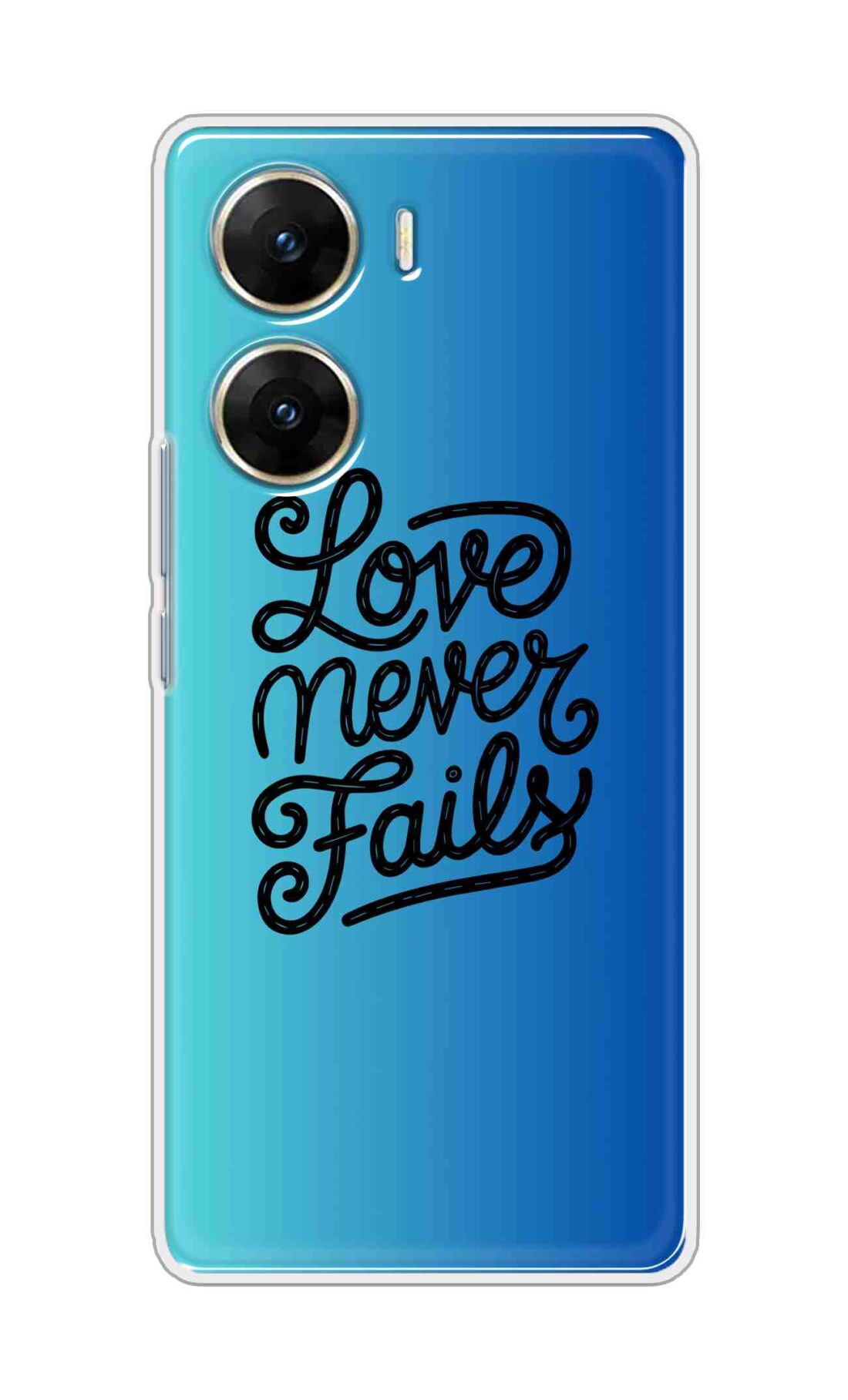 Coberta Back Cover For Vivo V29e 5G Back Cover Stylish Case - Love Never Fails in Blue Design D16643